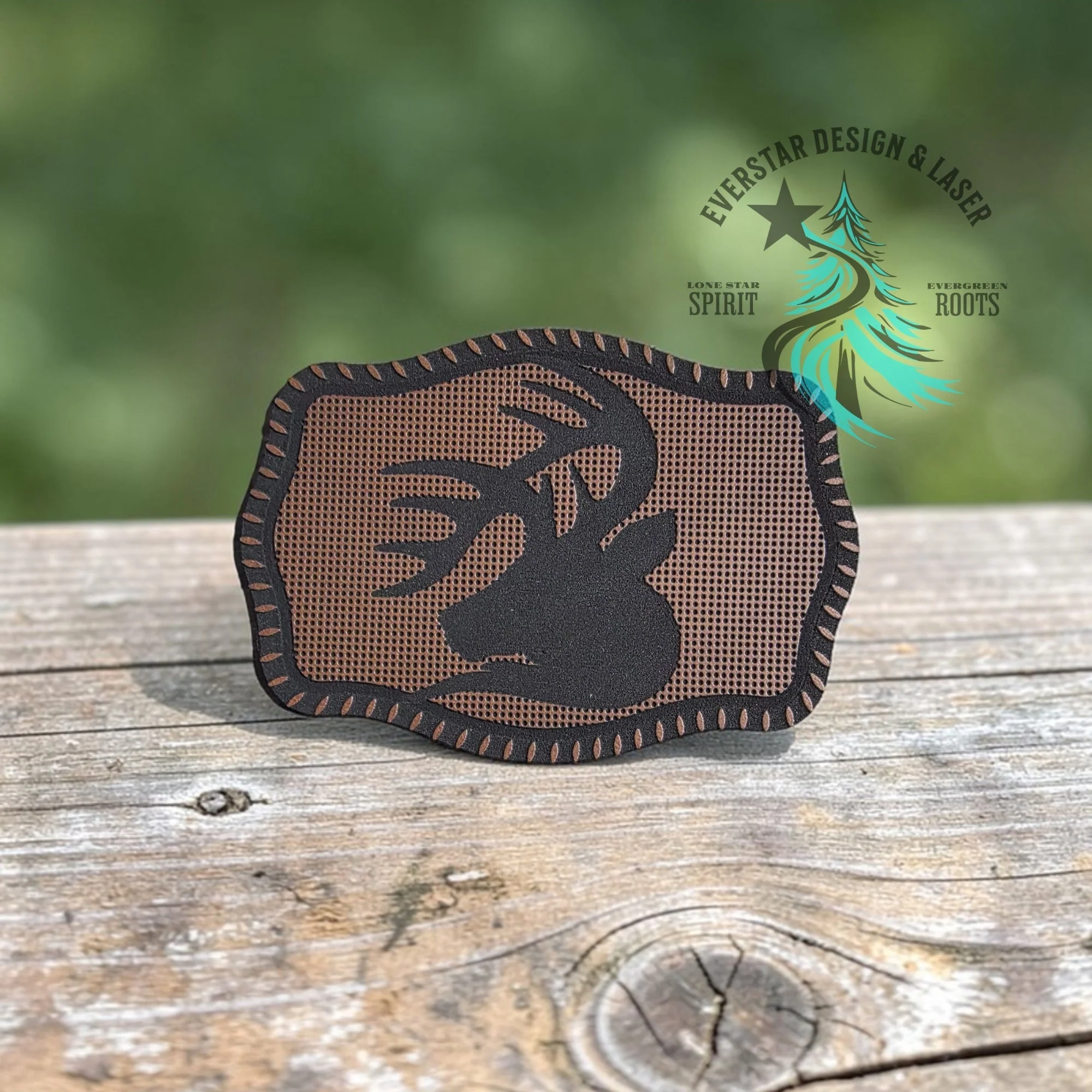 Linen Buck Silhouette Leather Patch - Image 2