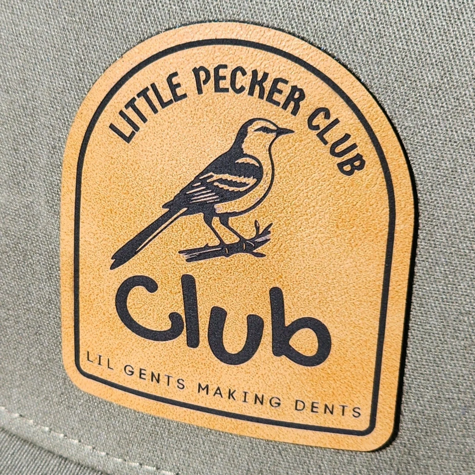 Little Pecker Club Engraved Leatherette Hat Patch - MR01