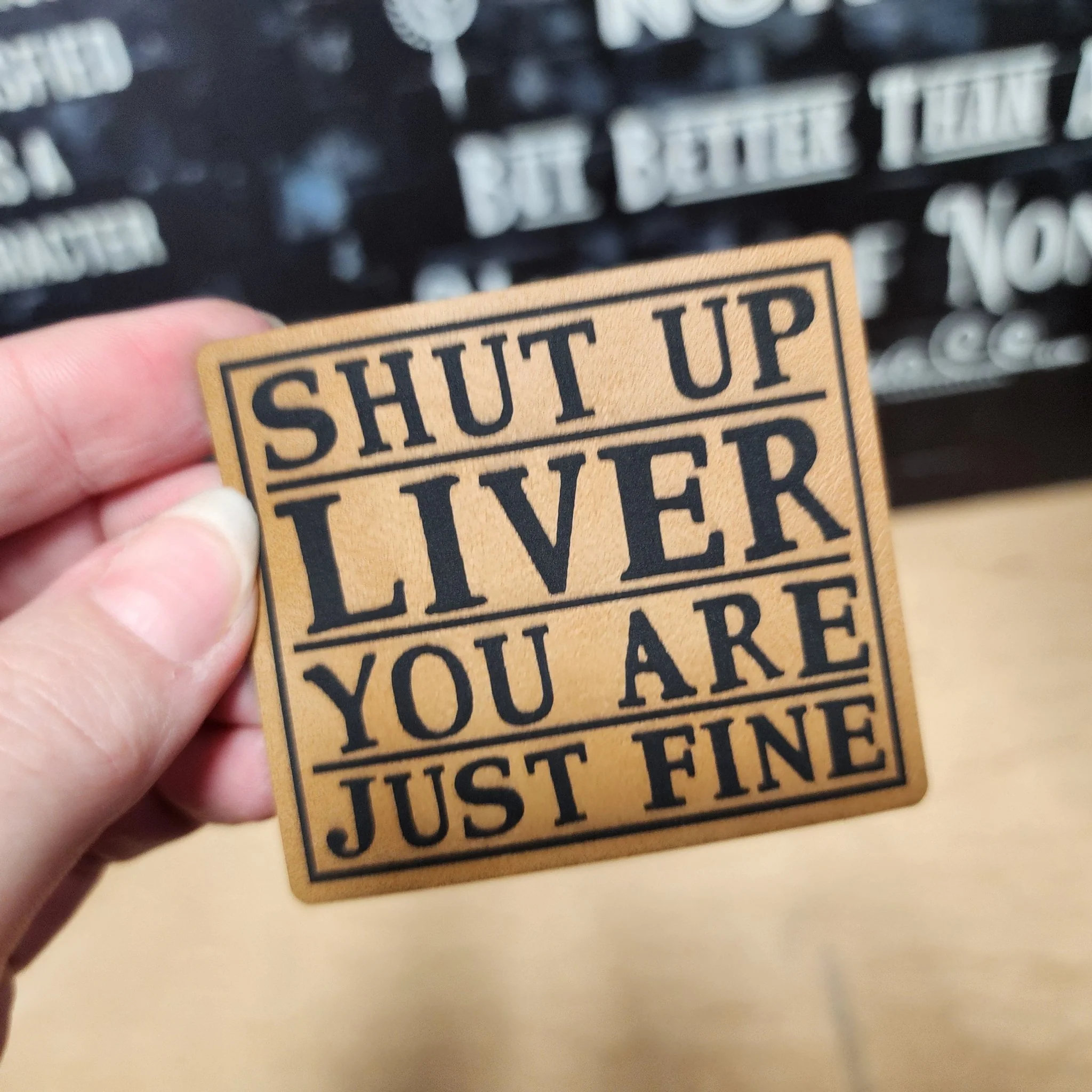 Liver Health (Saddle Tan) Engraved Leatherette Hat Patch - MR01