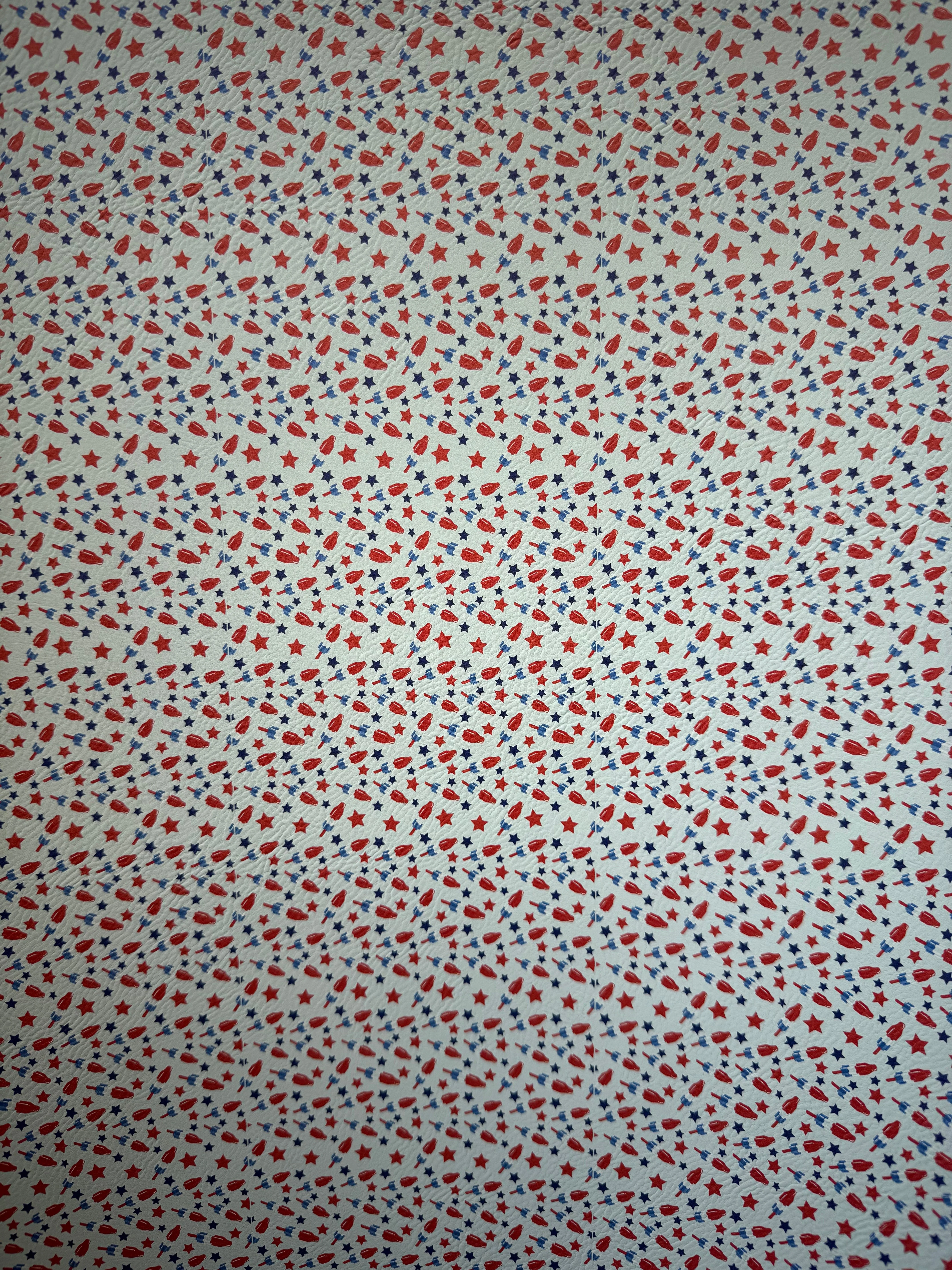 Lonestar Leatherette UV Printed RWB popsicle pattern