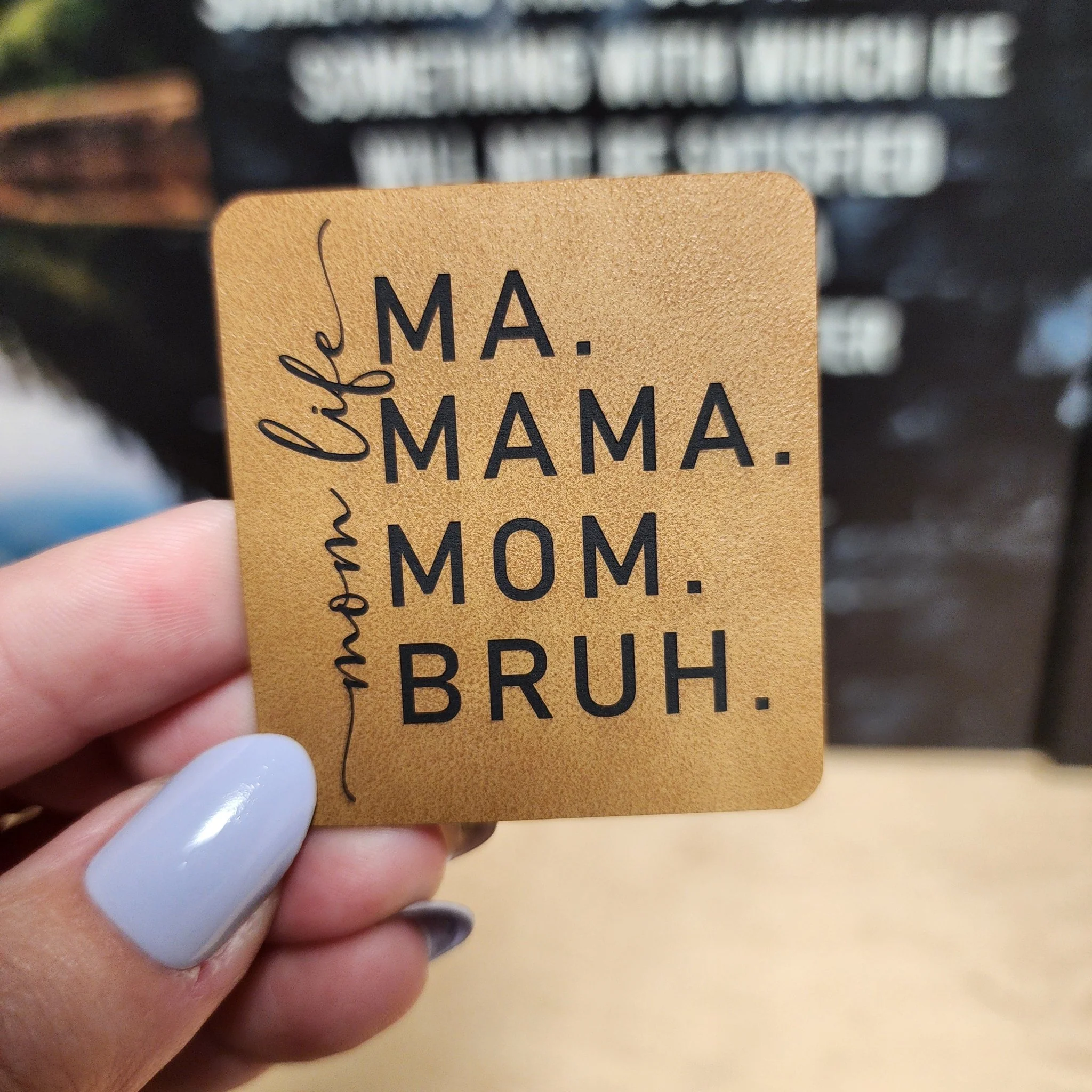 Ma Bruh Engraved Leatherette Hat Patch - MR01