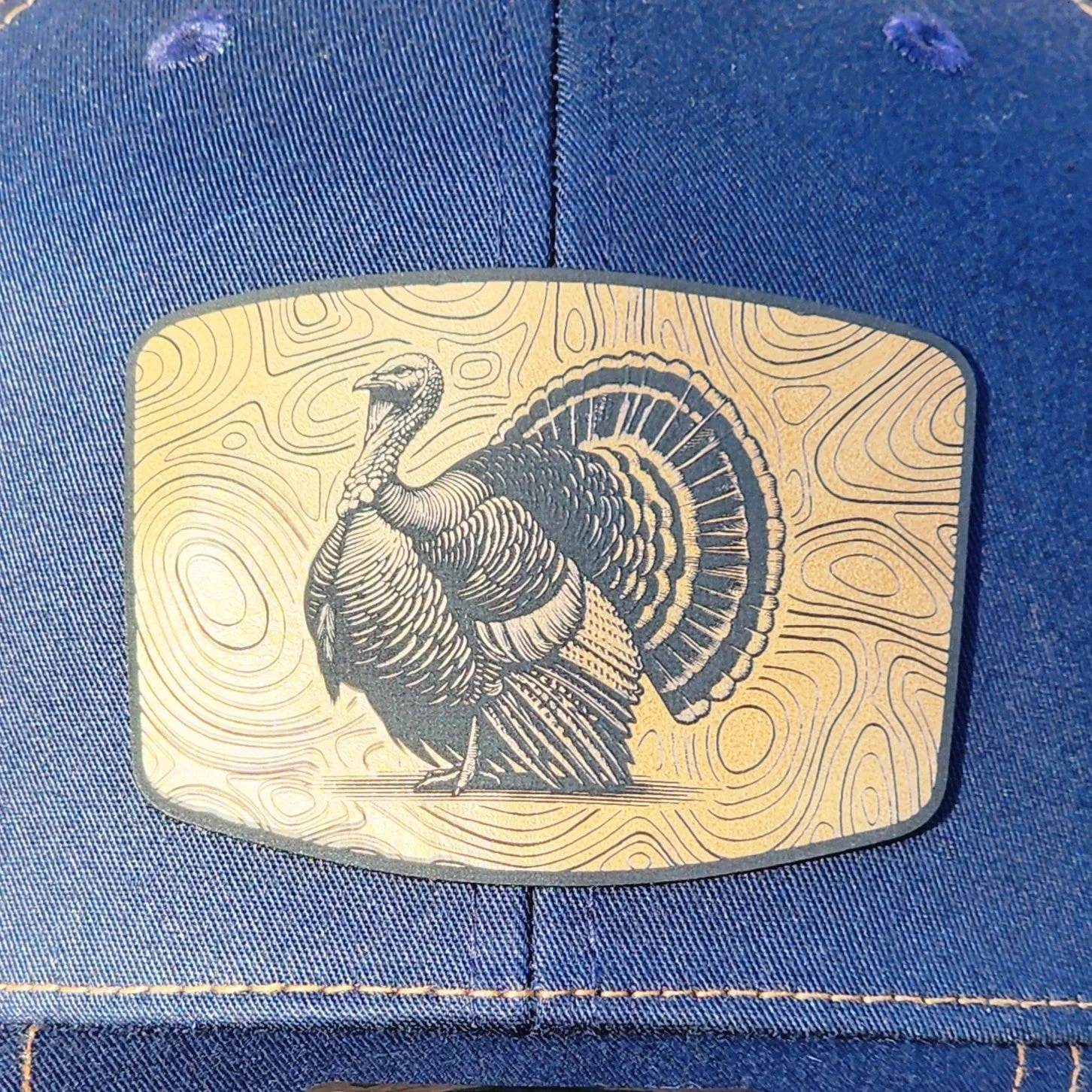 Majestic Turkey Design Engraved Leatherette Hat Patch - MR01 - Image 3