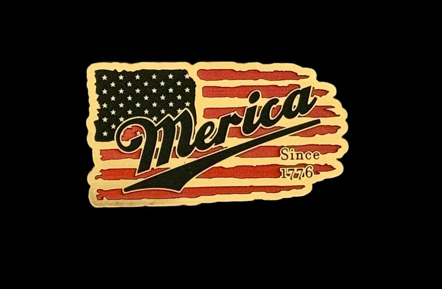 Merica on American Flag Patriotic Acrylic Hat Patch - 3 Colors Available - Image 3
