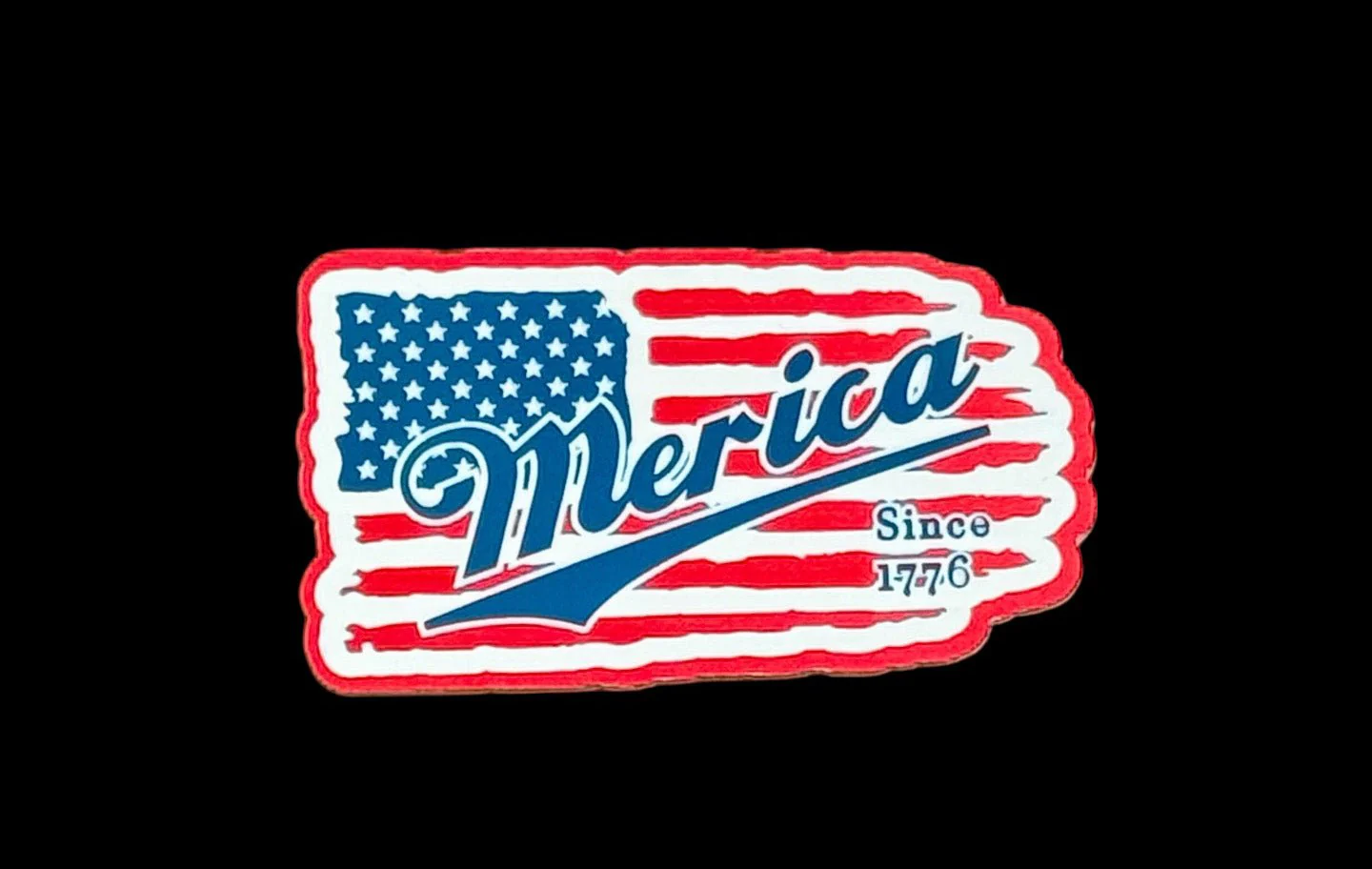 Merica on American Flag Patriotic Acrylic Hat Patch - 3 Colors Available - Image 4
