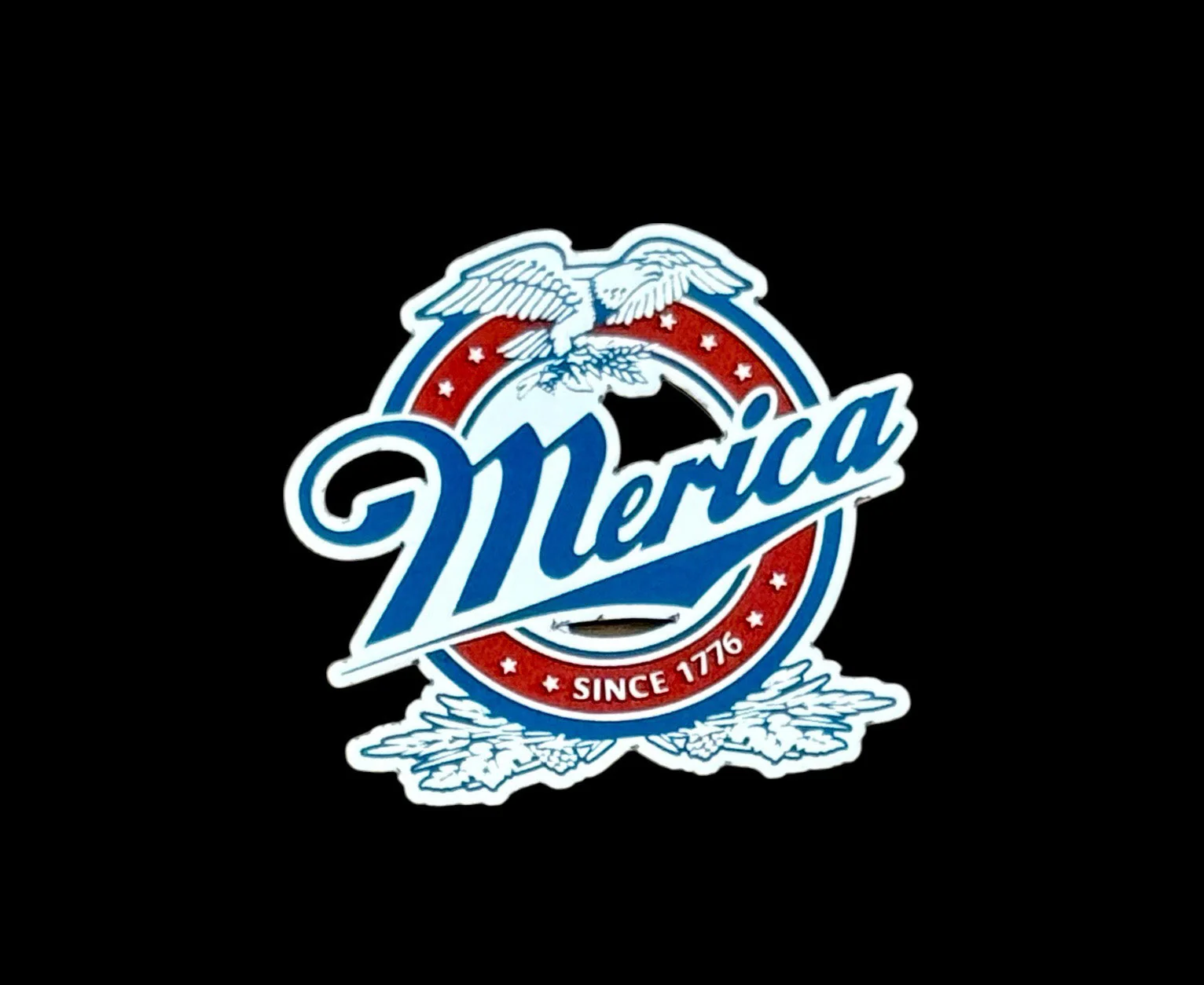 Merica Patriotic Acrylic Hat Patch - 2 Colors Available - Image 2
