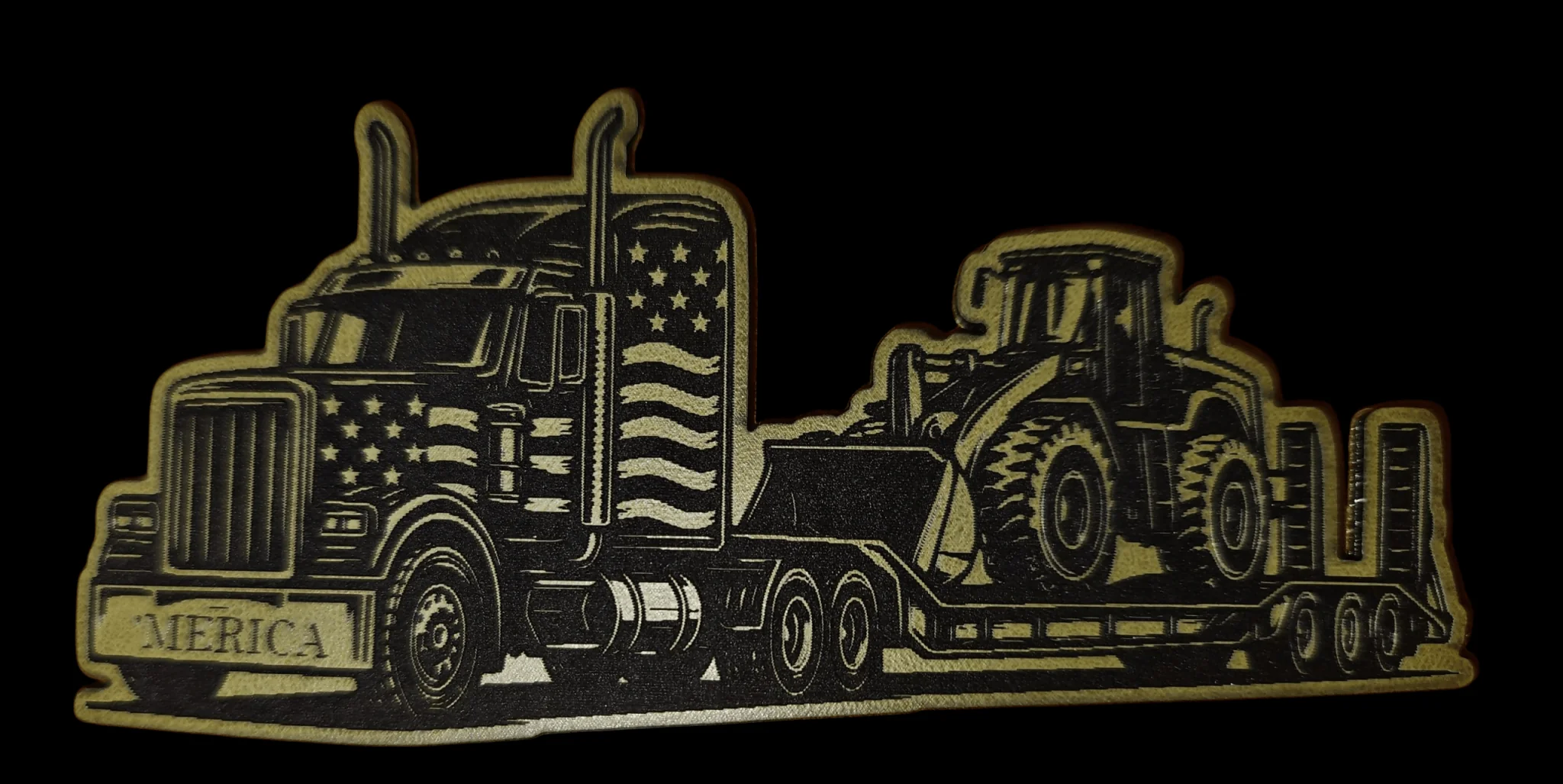 'MERICA Rig Lowboy Hauling Payloader
