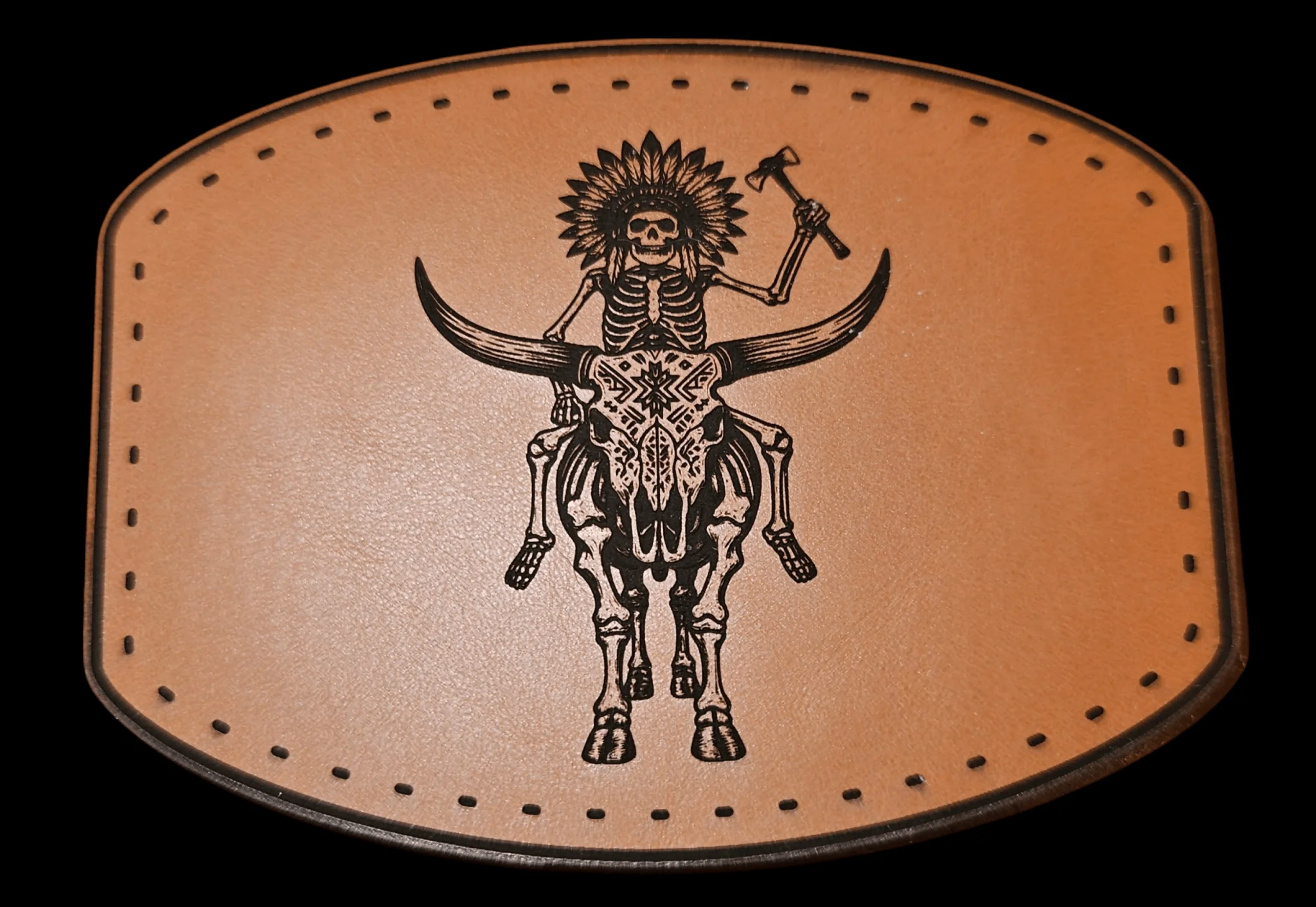 Native American Indian Bull Skeleton - Blank V1