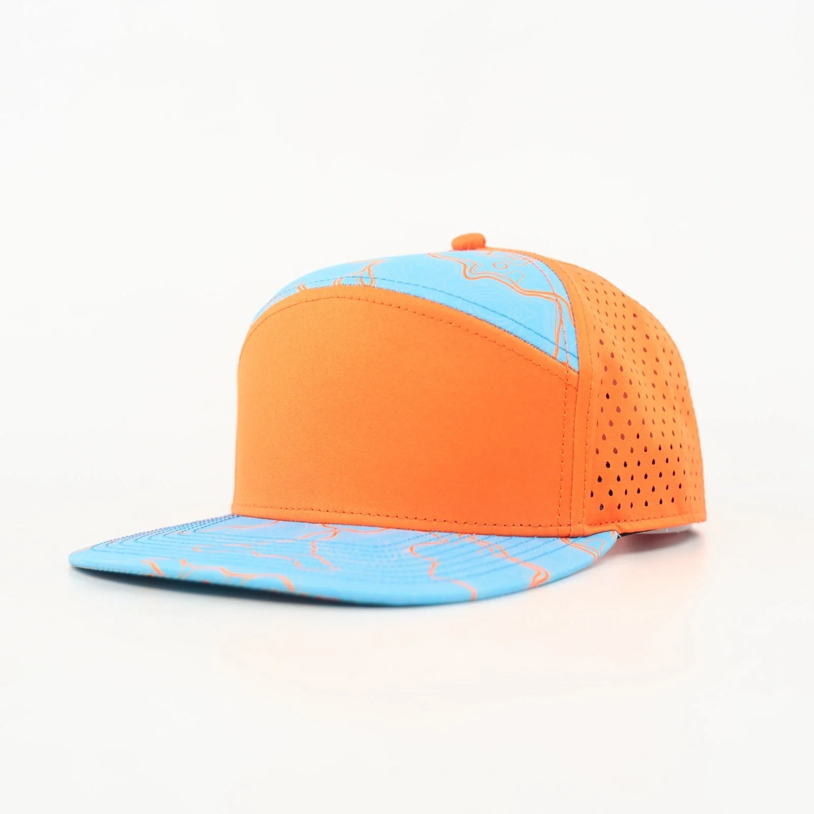 neon orange and blue topo
