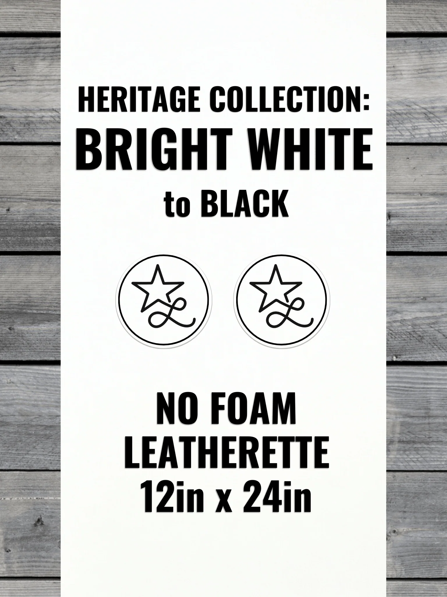 NO-FOAM Heritage Collection Bright White/Black Durra-Bull Leatherette Sheets (12x24)