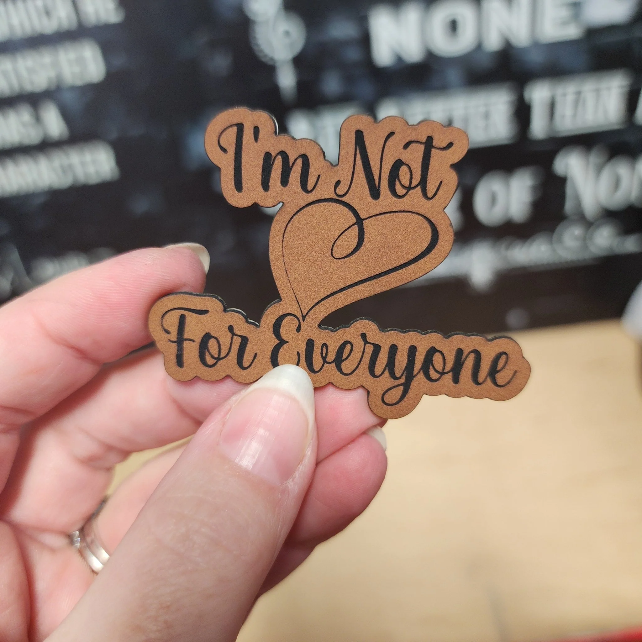 Not For Everyone (Rawhide) Engraved Leatherette Hat Patch - MR01