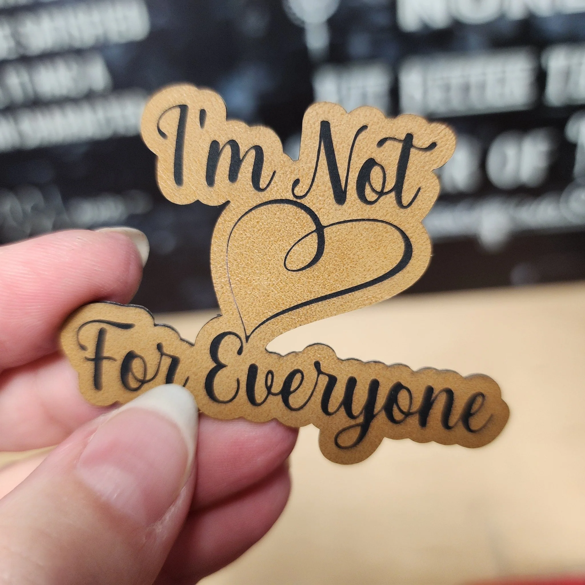 Not For Everyone (Saddle Tan) Engraved Leatherette Hat Patch - MR01
