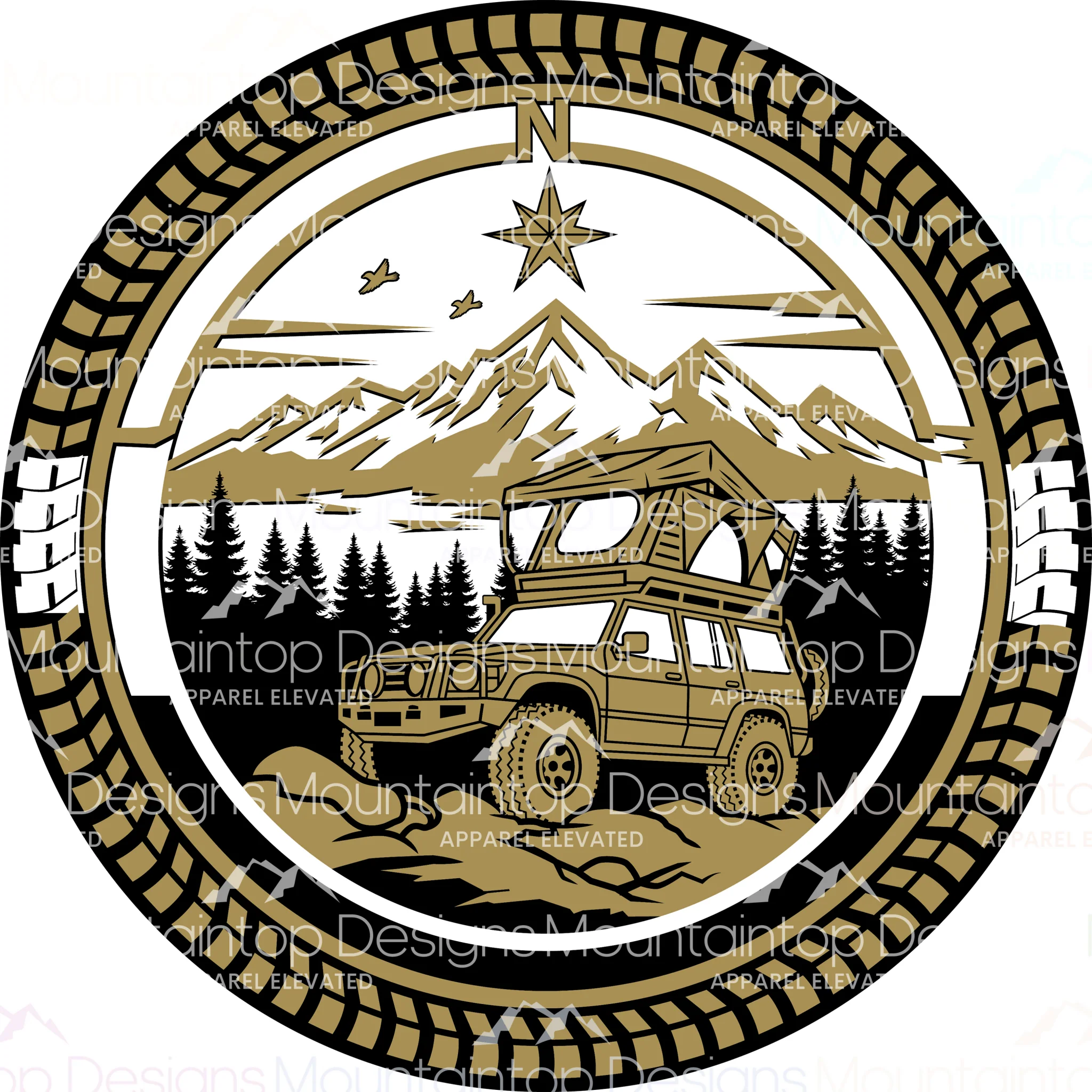 Overlanding Adventure Circular – SVG Digital File for Tri-Layer Engraving - Image 2