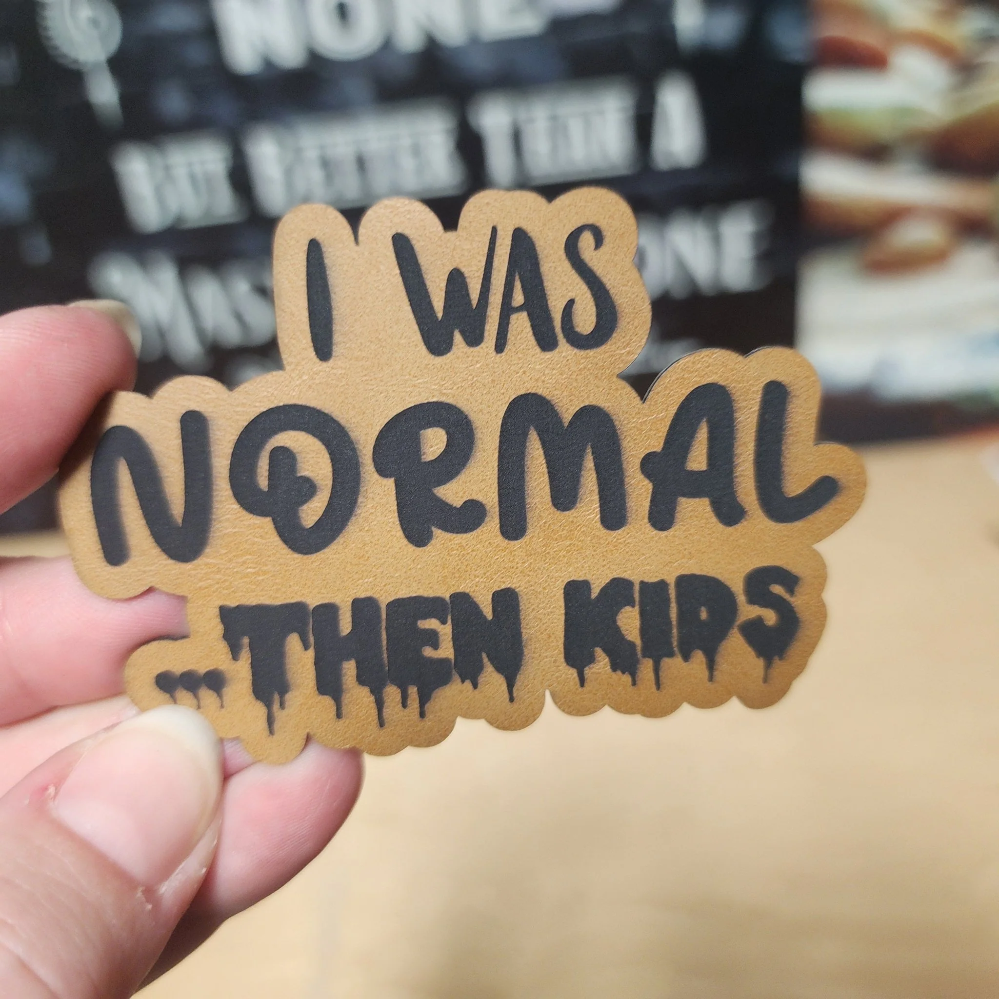 Parenthood Changes Everything (Saddle Tan) Engraved Leatherette Hat Patch - MR01