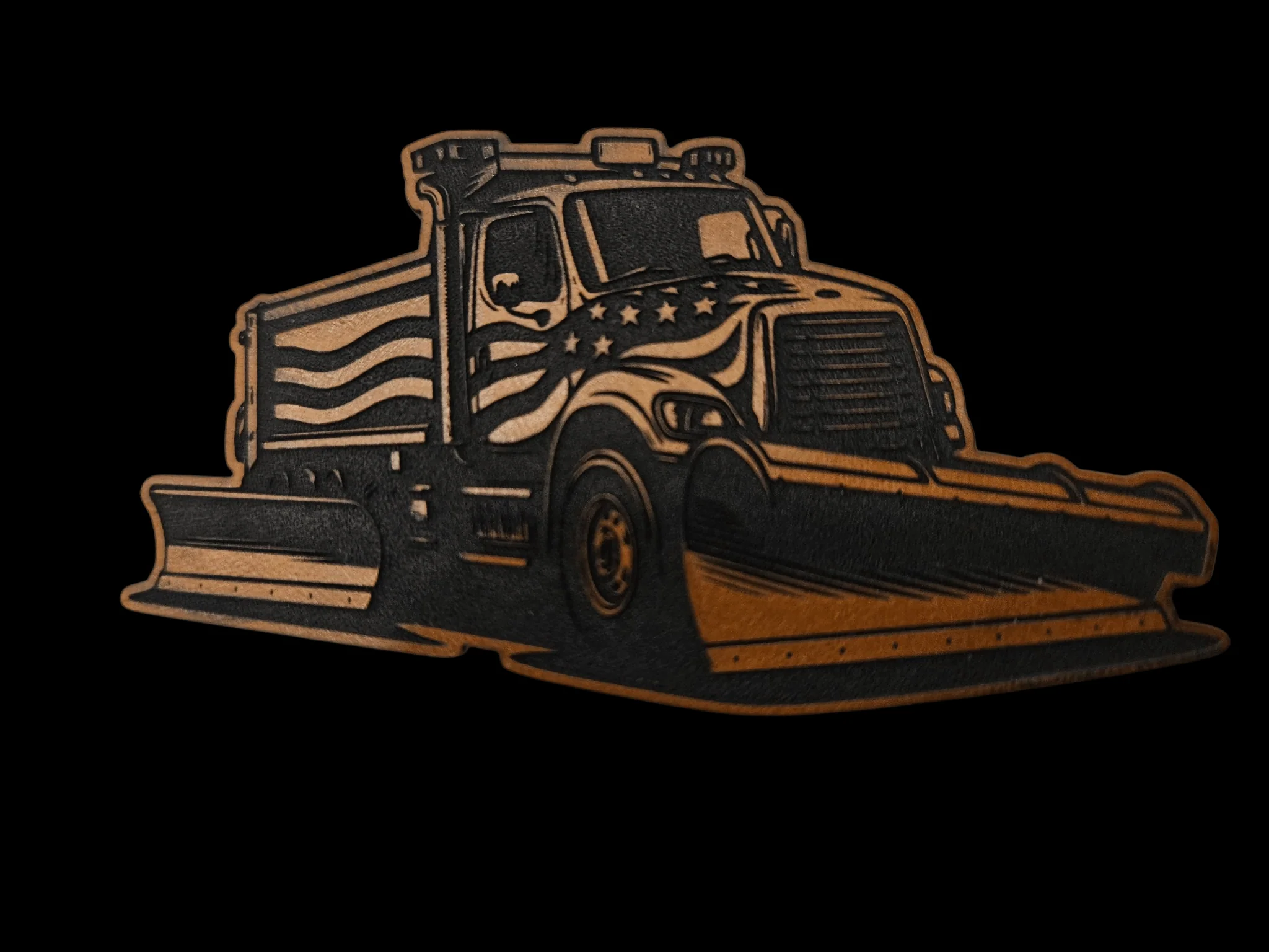 Plow Truck With American Flag (Digital File)