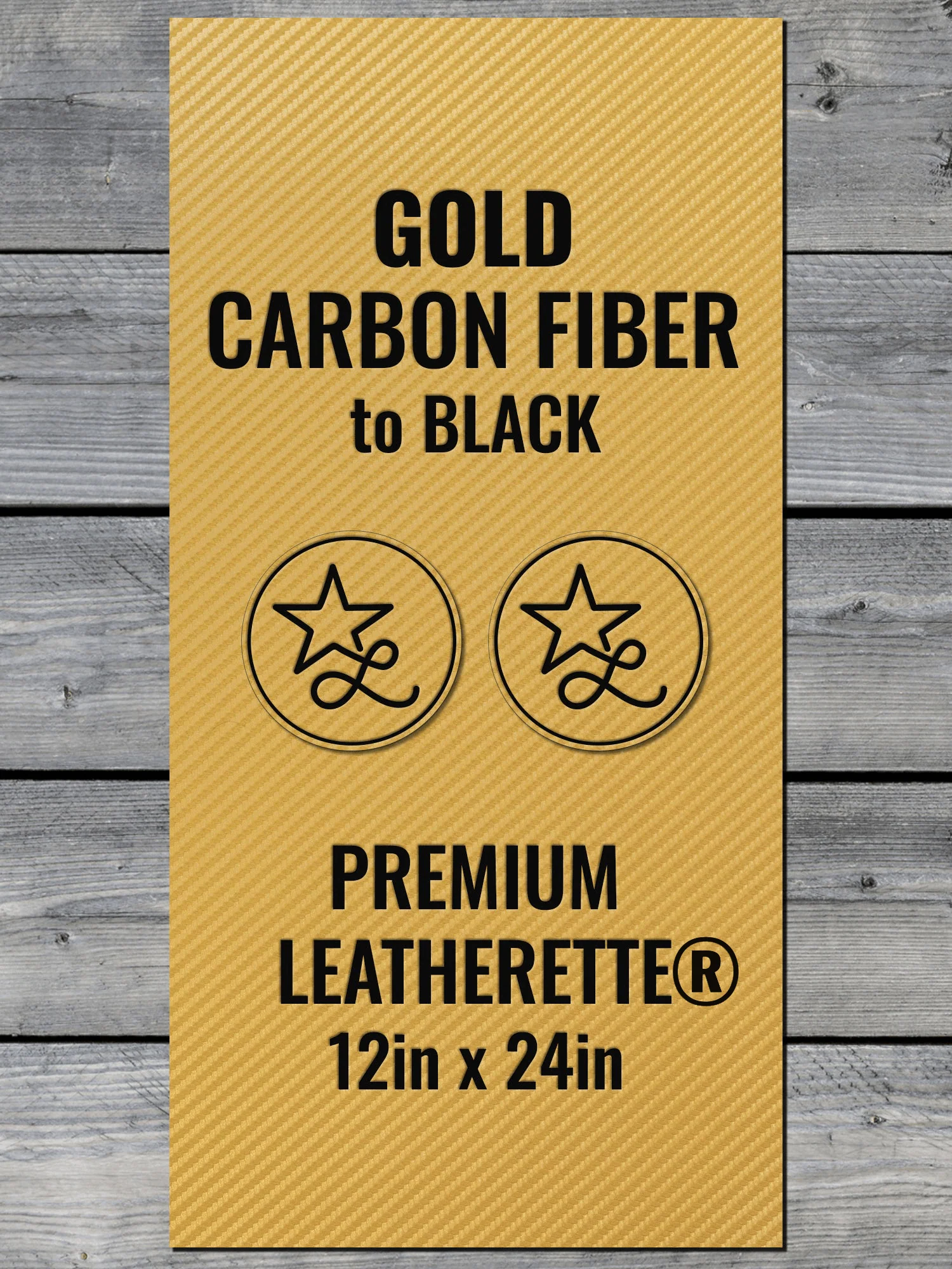 Gold Carbon Fiber / Black Durra-Bull Premium Leatherette® Sheets