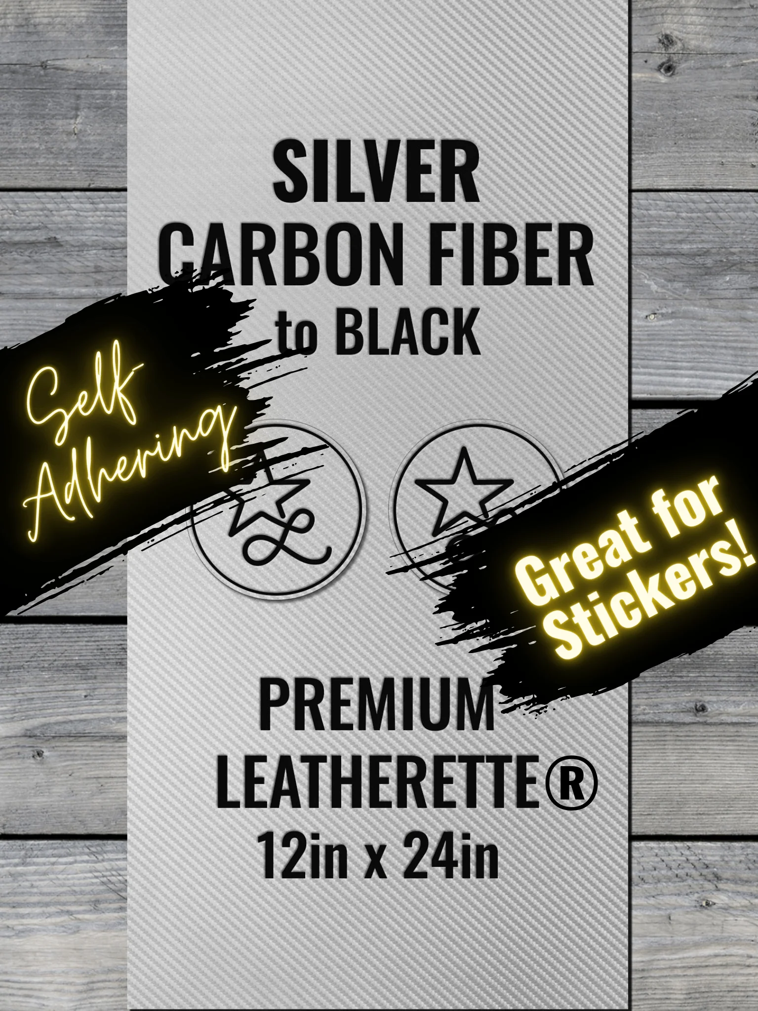 Self-Adhering Silver Carbon Fiber Durra-Bull Premium Leatherette® Sheets