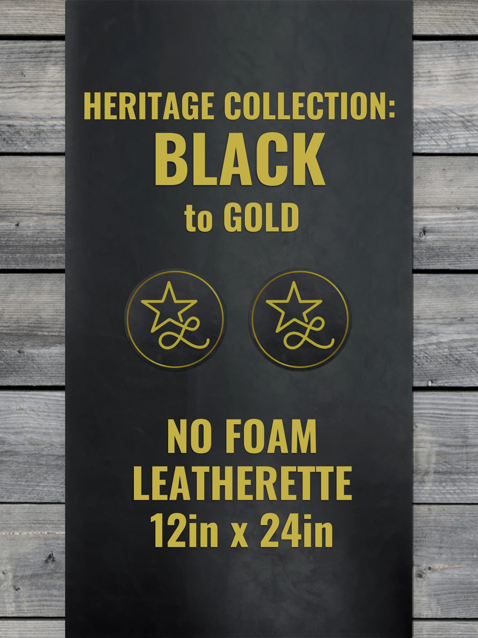 NO-FOAM Heritage Collection Black/Gold Durra-Bull Leatherette Sheets (12x24)