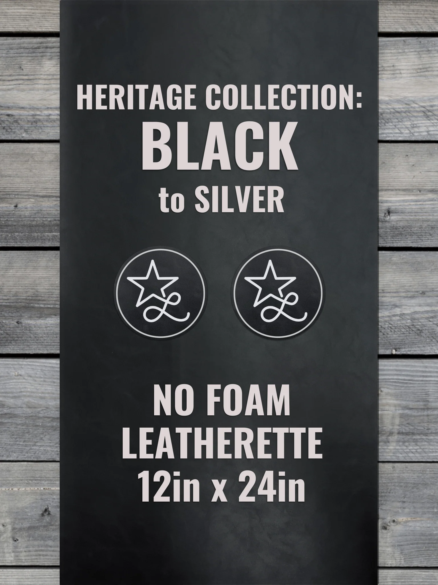 NO-FOAM Heritage Collection Black/Silver Durra-Bull Leatherette Sheets (12x24)