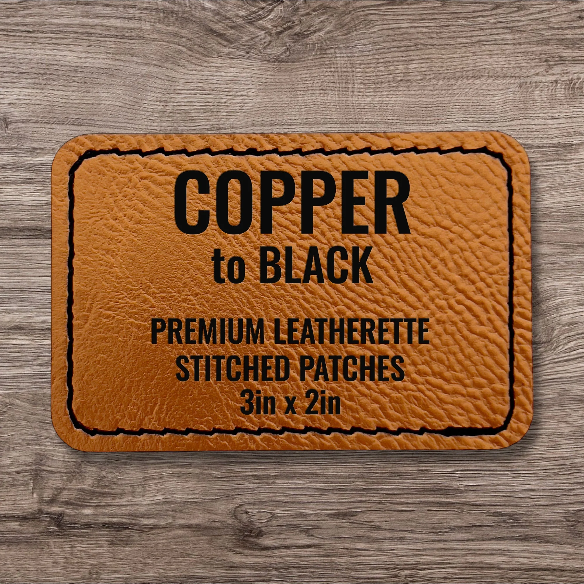 Stitched Premium Leatherette® Patches - 2"x3" Rectangle - Image 3
