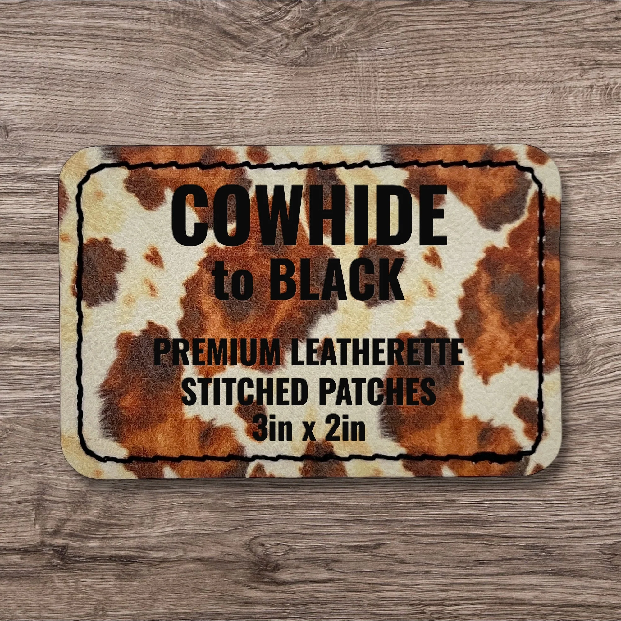 Stitched Premium Leatherette® Patches - 2"x3" Rectangle - Image 4