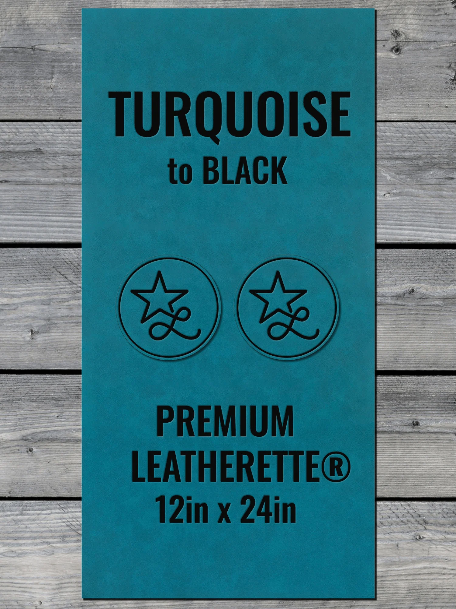 BLEMISHED Turquoise / Black Durra-Bull Premium Leatherette® Sheets (12x24)