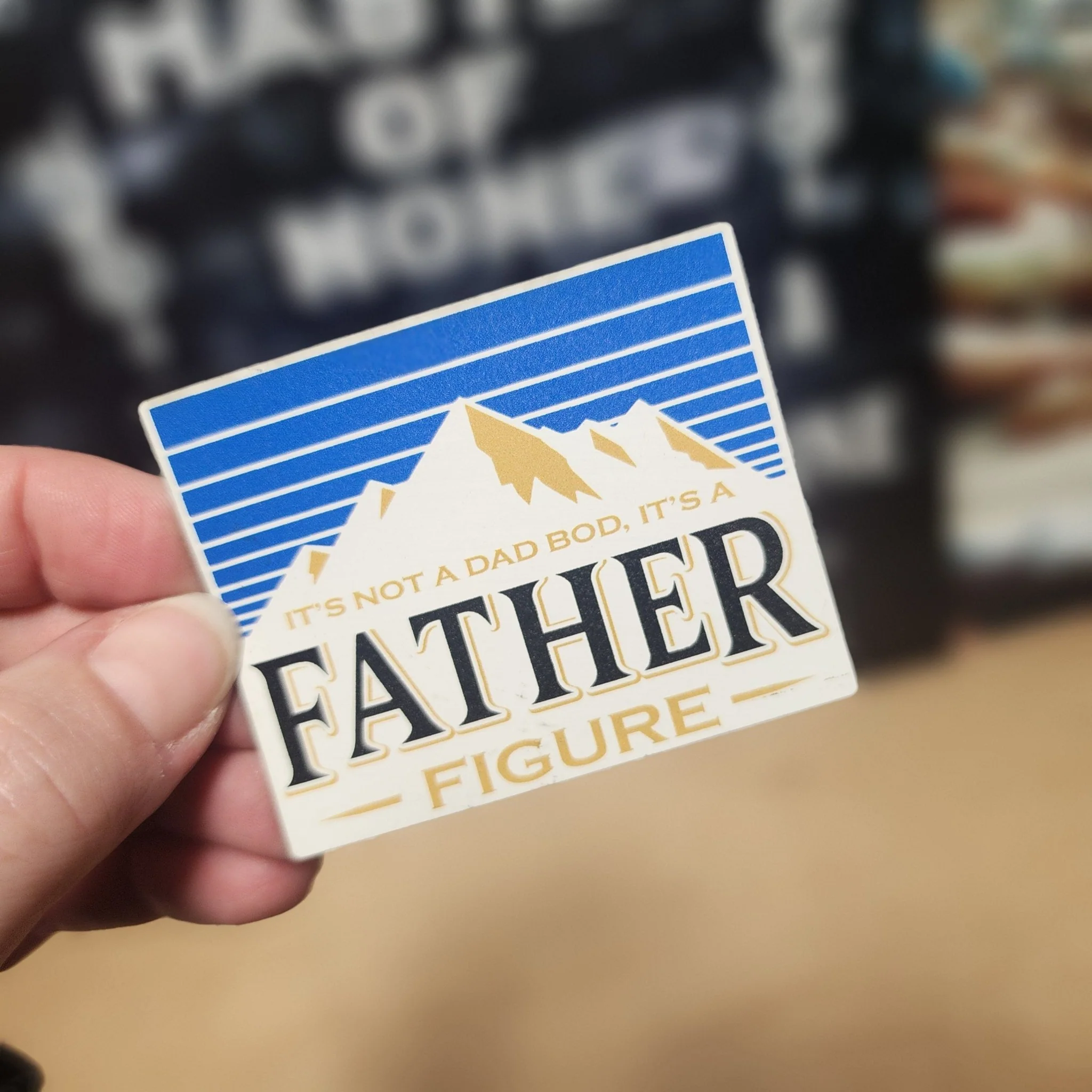 Proud Father Figure UV Printed Leatherette Hat Patch - MR01