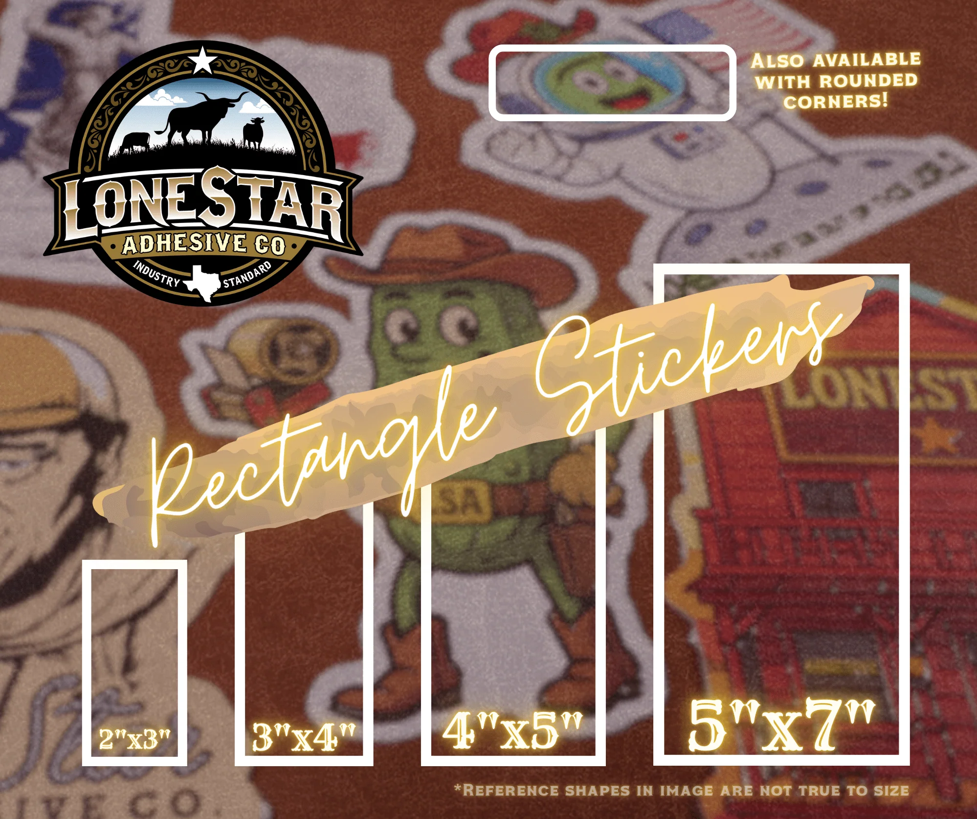 Rectangle UV Printed Vinyl Stickers