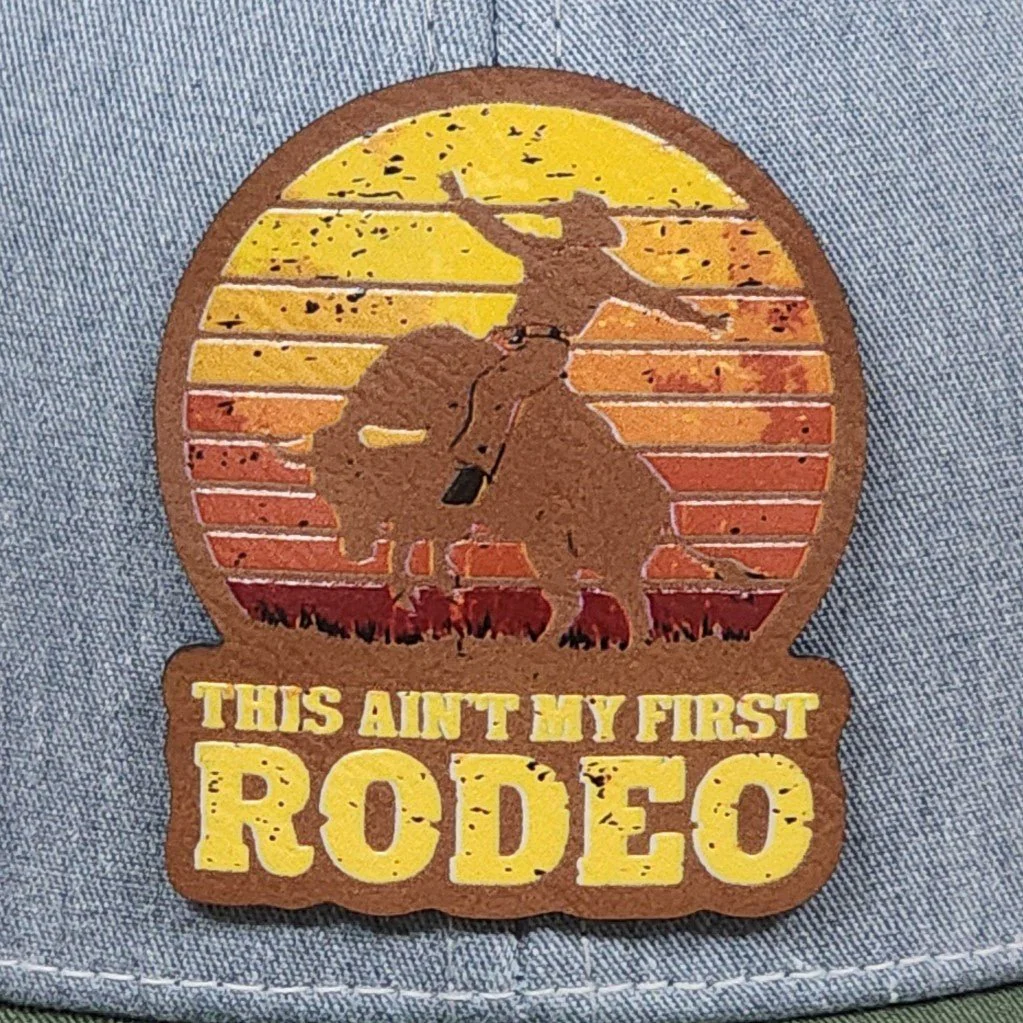 Rodeo Sunset UV Printed Leatherette Hat Patch - MR01
