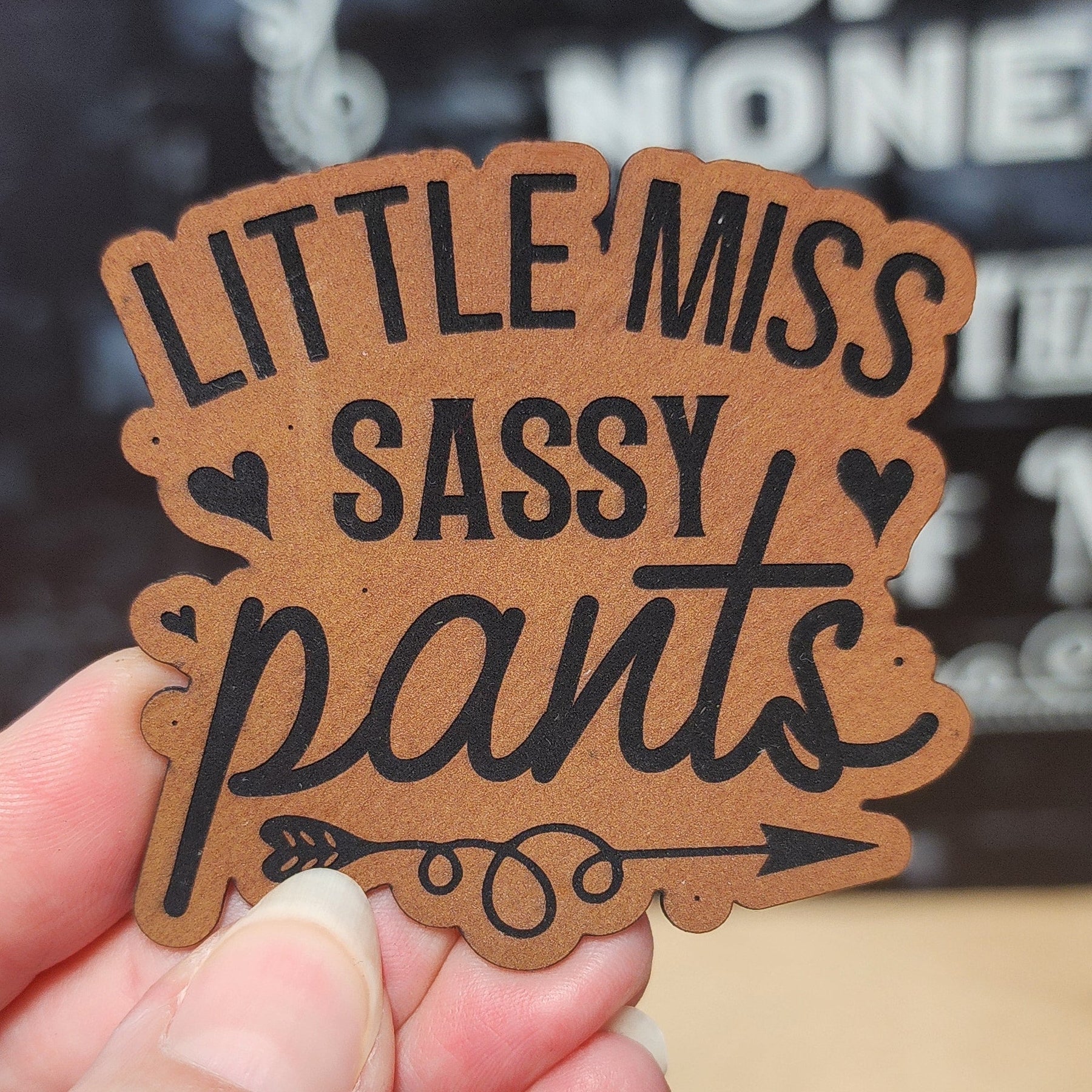 Sassy Pants (Rawhide) Engraved Leatherette Hat Patch - MR01