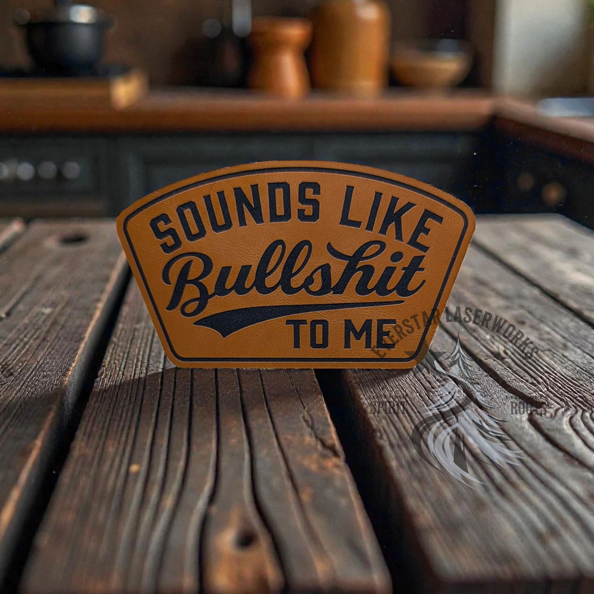 Sounds Like Bullshit Leather Patch - Image 2
