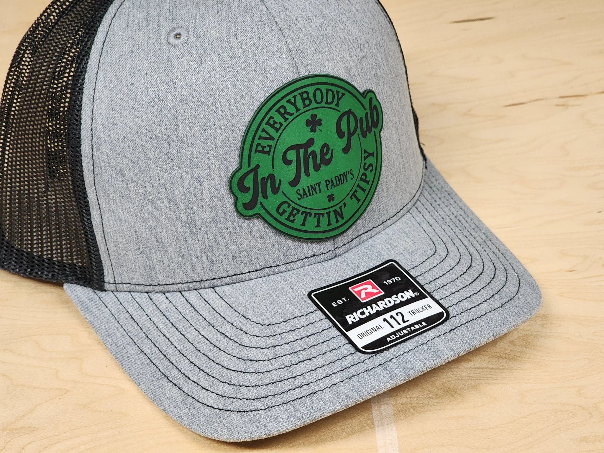 St Paddys Tipsy Engraved Leatherette Hat Patch - MR01 - Image 2