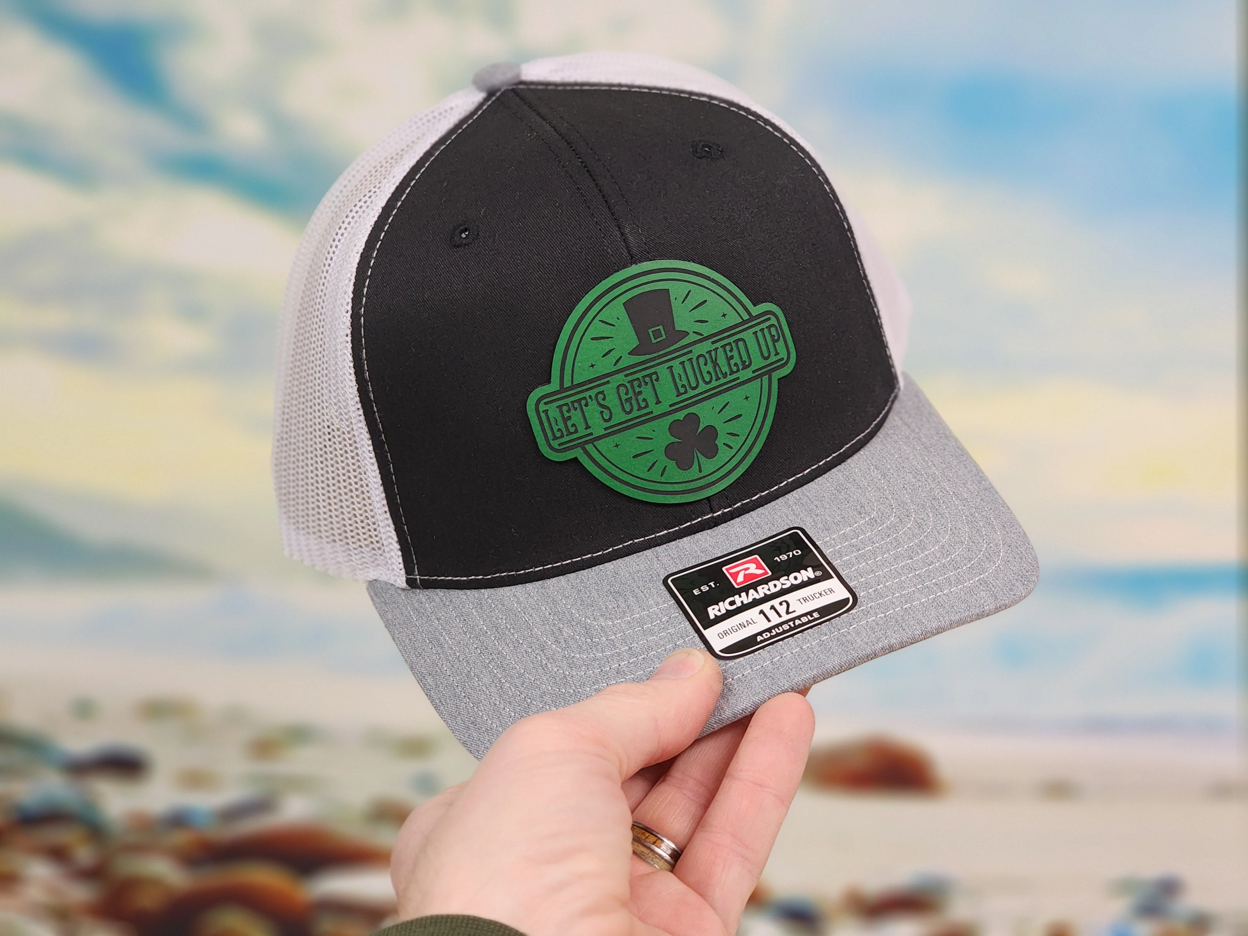St Patricks Lucked Up Engraved Leatherette Hat Patch - MR01 - Image 3