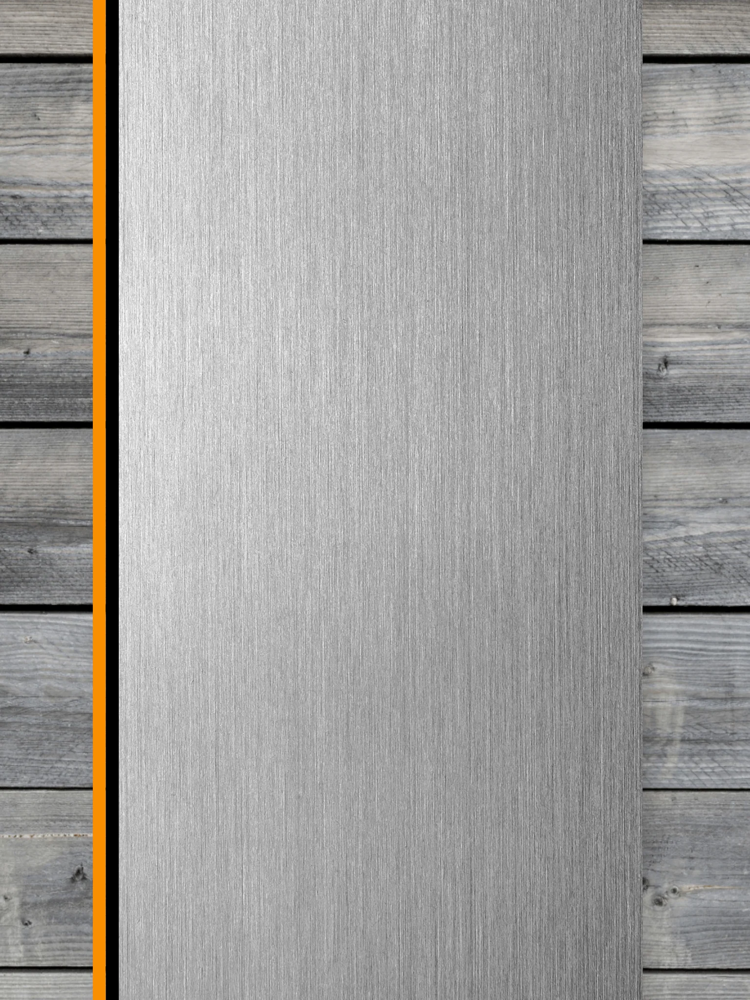 Acrylic: Stainless / Black / Orange TriLayer Durra-Bull™ Laserable Panels (12"x24") - Image 2