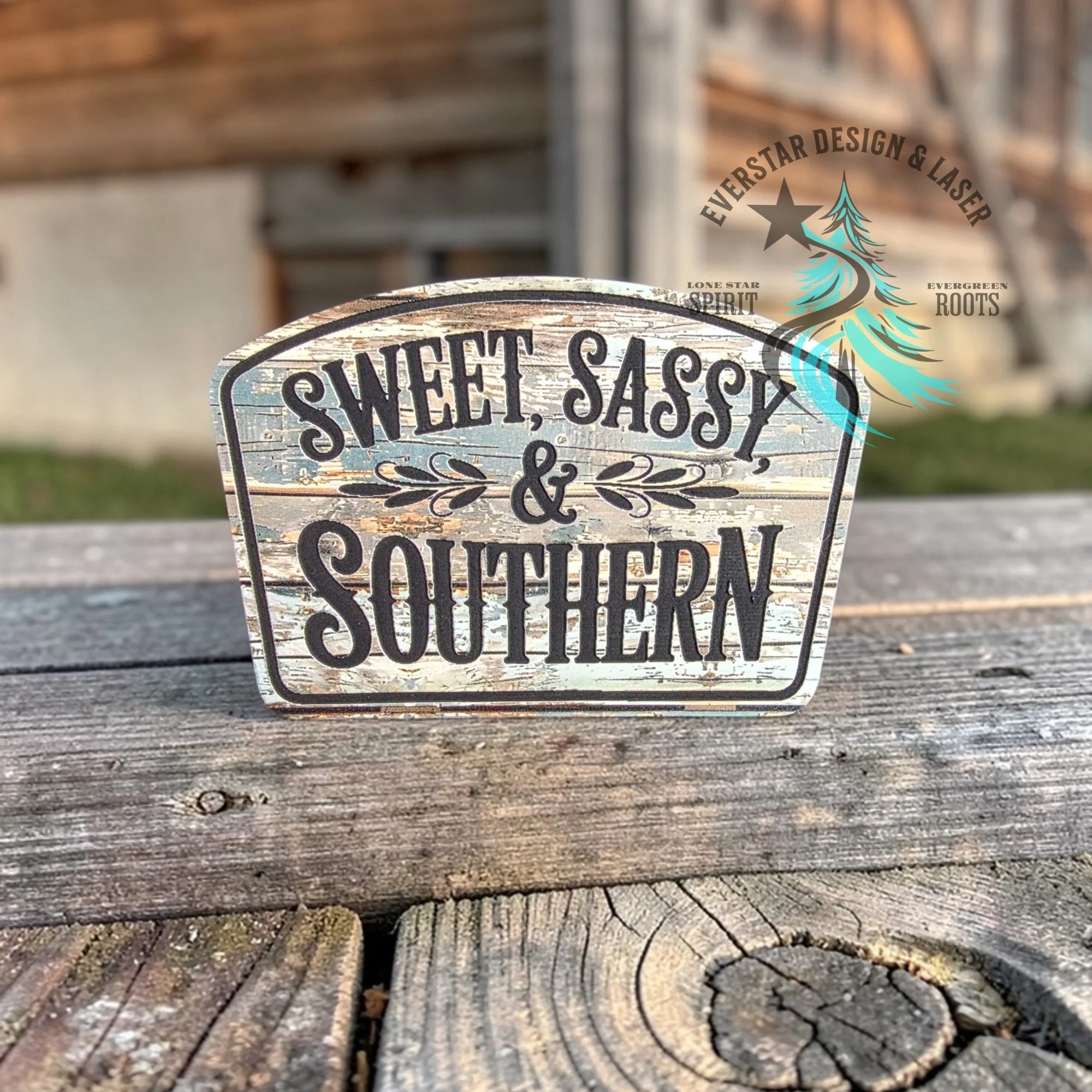 Sweet, Sassy & Southern Driftwood Leather Patch