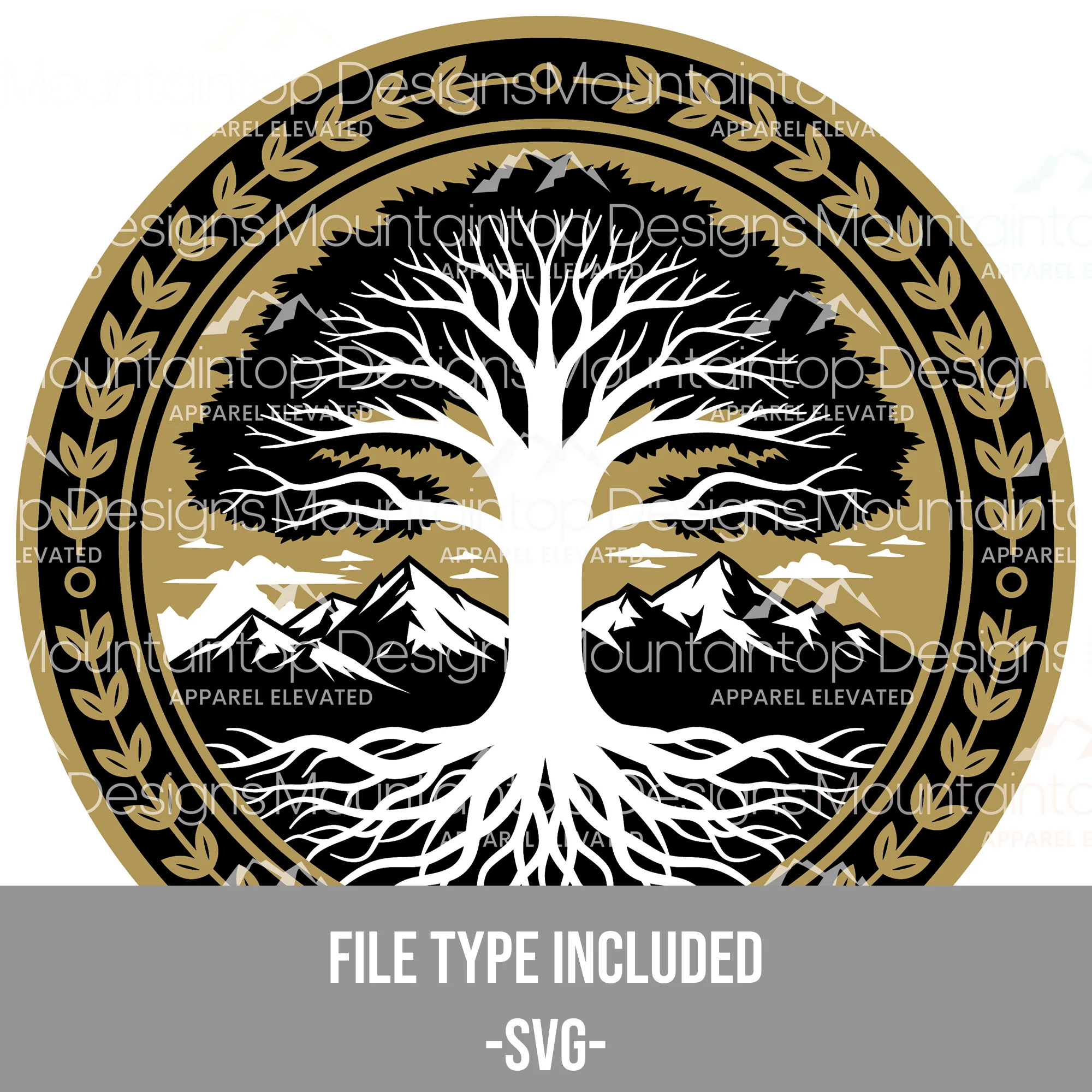 Tree of Life Circular – SVG & Lightburn Digital File for Tri-Layer Engraving