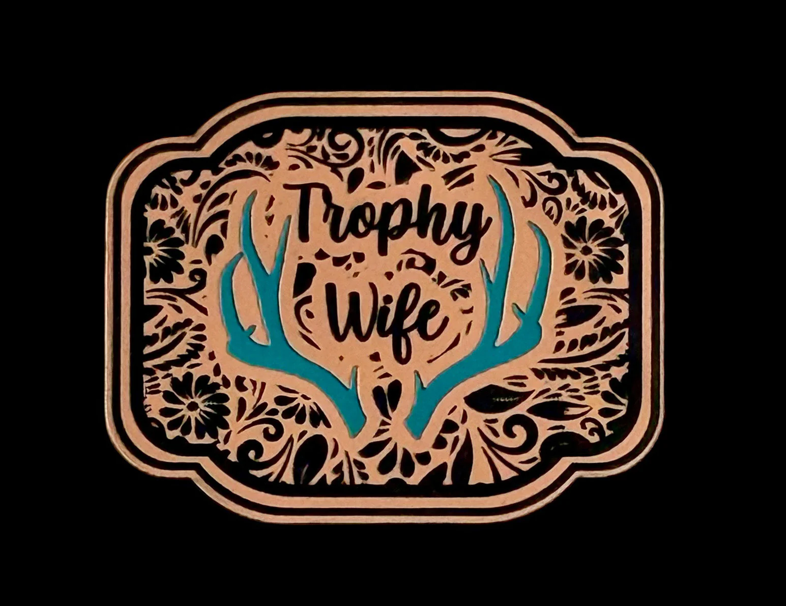Trophy Wife Acrylic Laser Engraved Hat Patch - Image 2