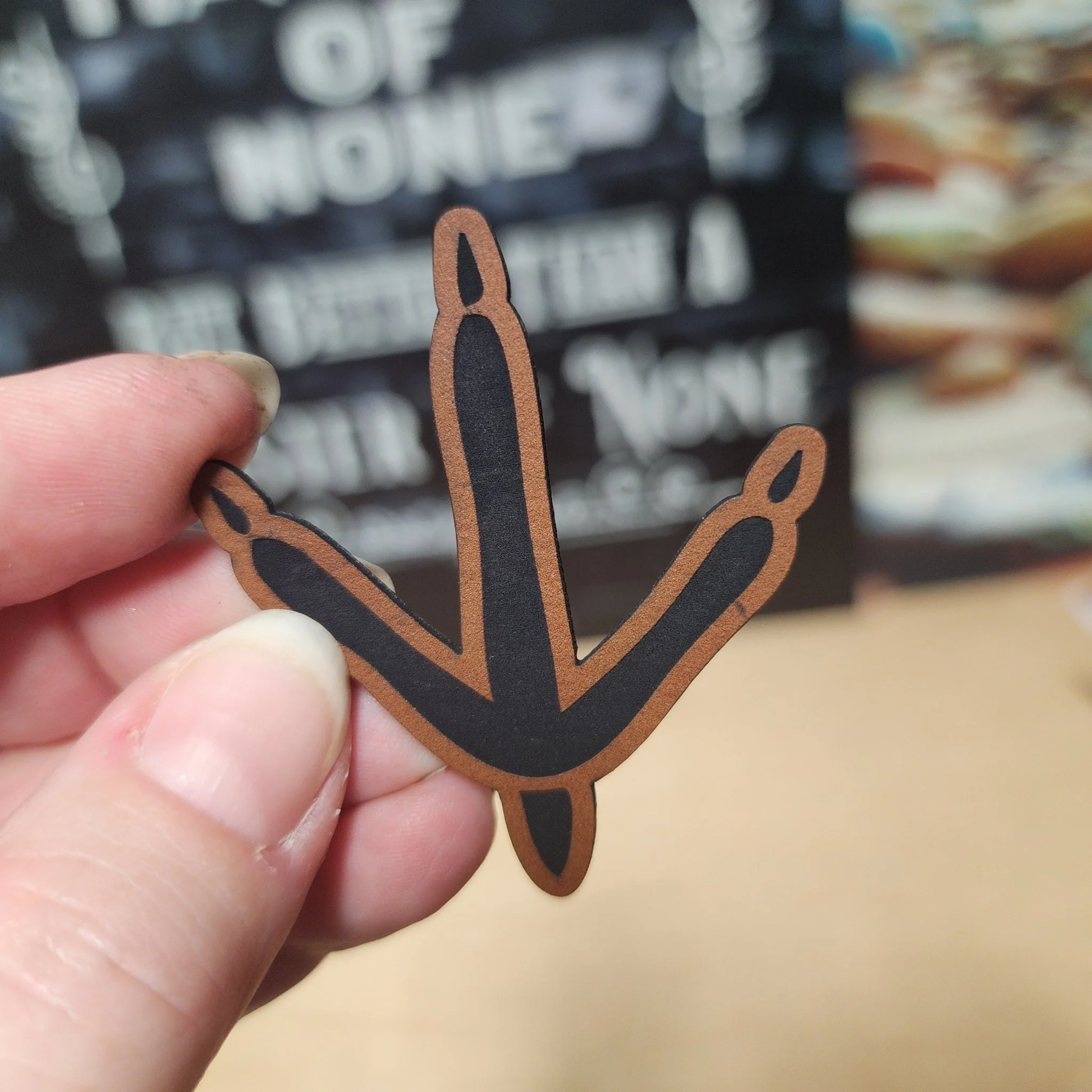 Turkey Footprint (Rawhide) Engraved Leatherette Hat Patch - MR01