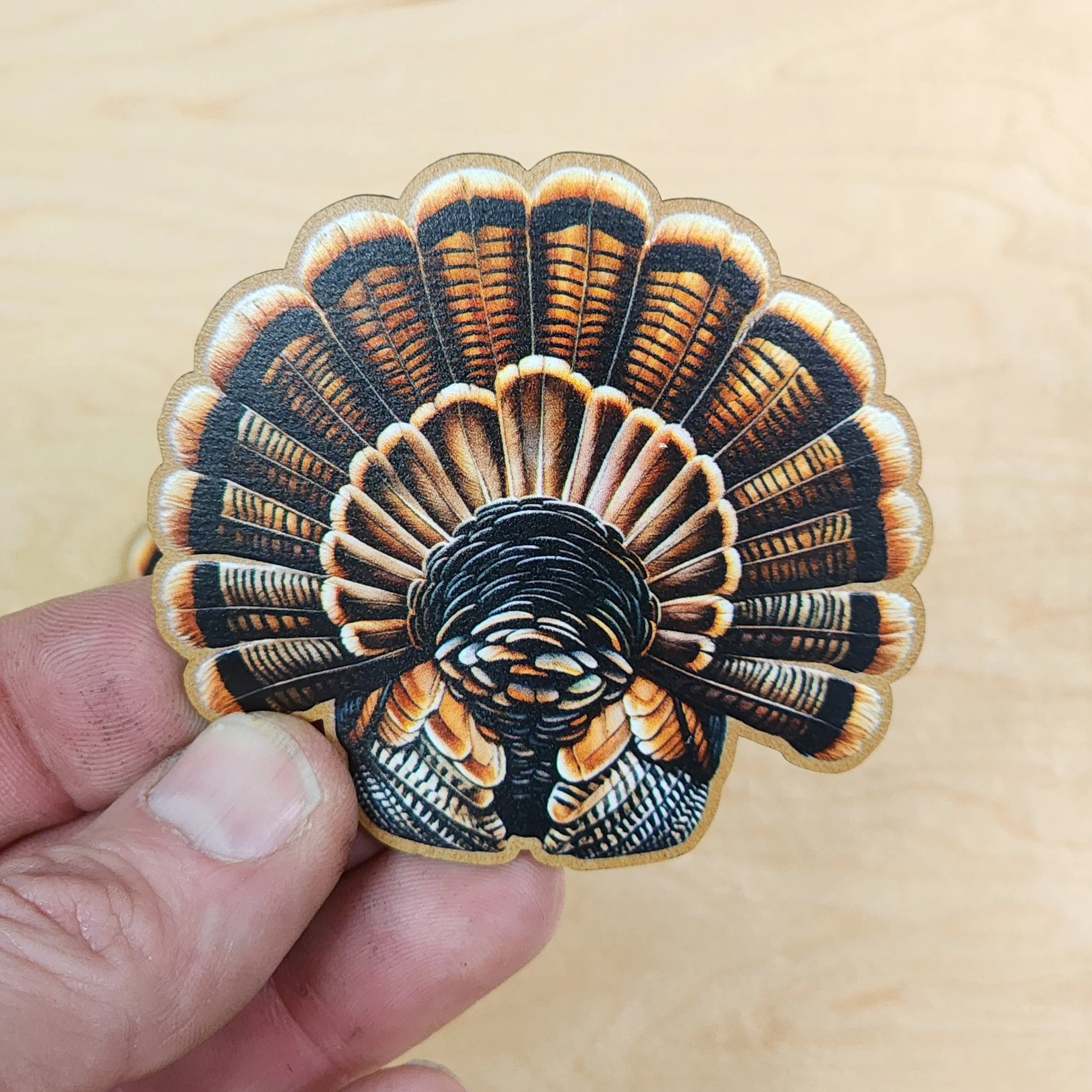 UV Printed Turkey Tail Feather Patches - MR01 - Image 3