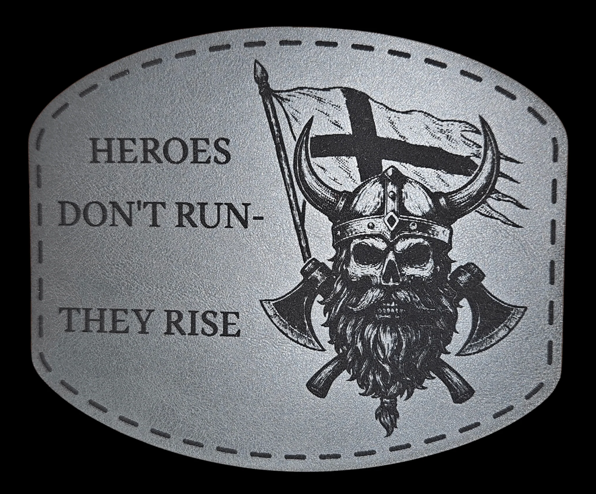Viking Skull w Axes V1 - Heros Don't Run - They Rise