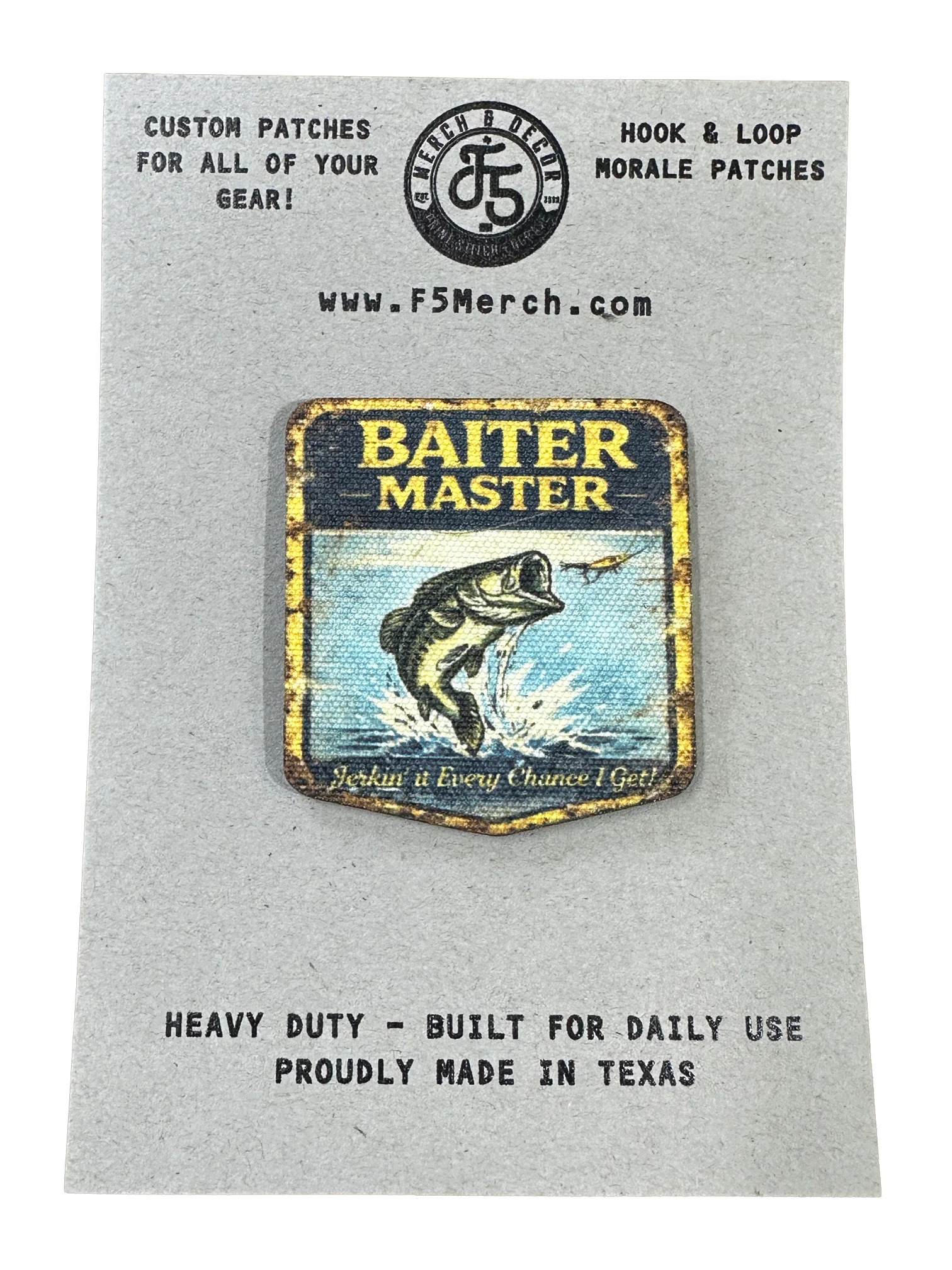 Vintage Master Baiter UV Printed Premium Canvas Patches  Funny Fishing Hat Patch - Image 4