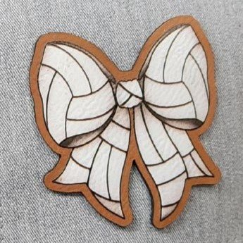 Volleyball Bow UV Printed Leatherette Hat Patch - MR01