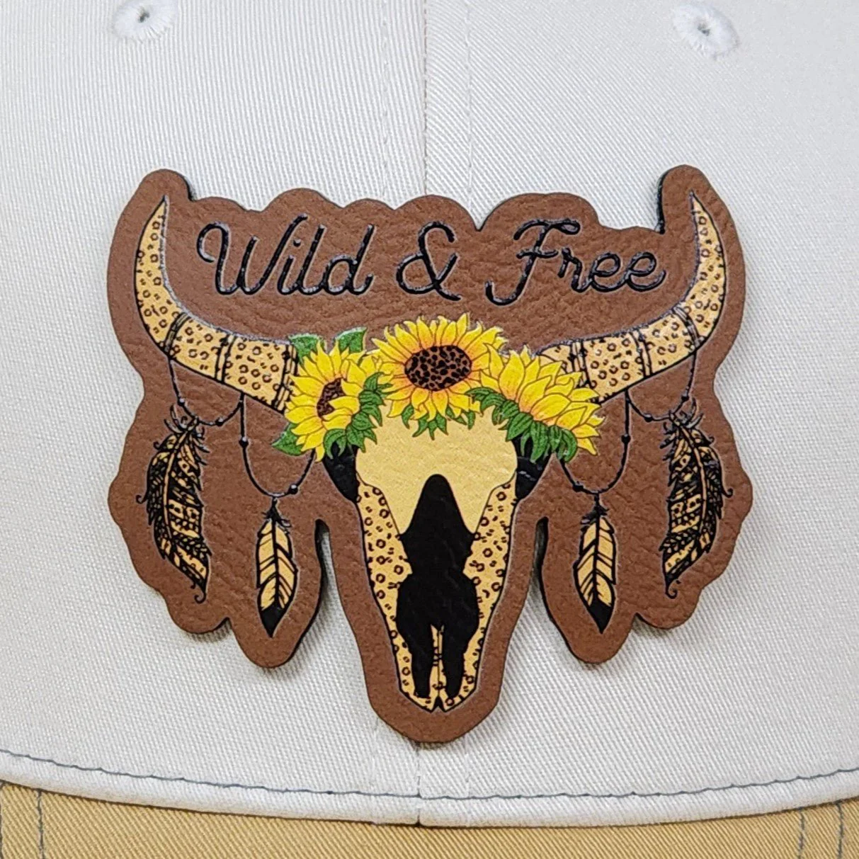 Wild & Free Spirit UV Printed Leatherette Hat Patch - MR01