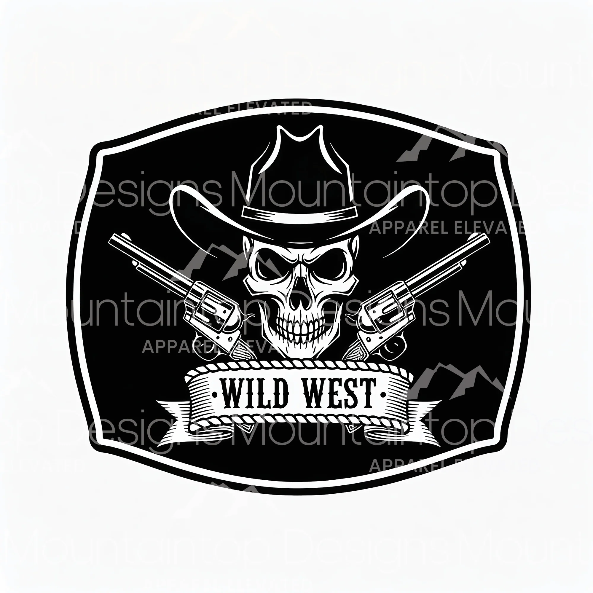 Wild West Skull & Pistols SVG Design - Image 2