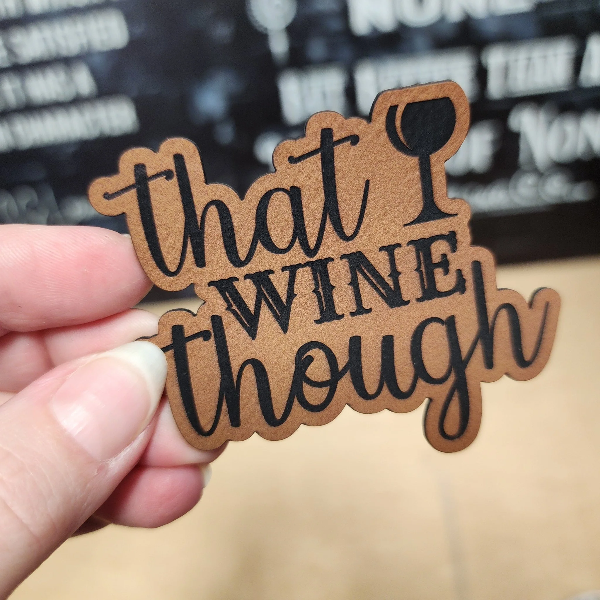Wine Enthusiast (Rawhide) Engraved Leatherette Hat Patch - MR01