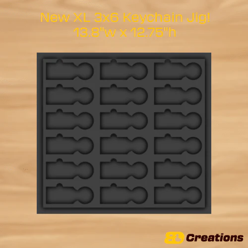 XL Keychain jig for laser engraving 6x3