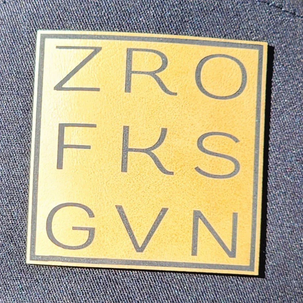 Zero F**ks Given Engraved Leatherette Hat Patch - MR01